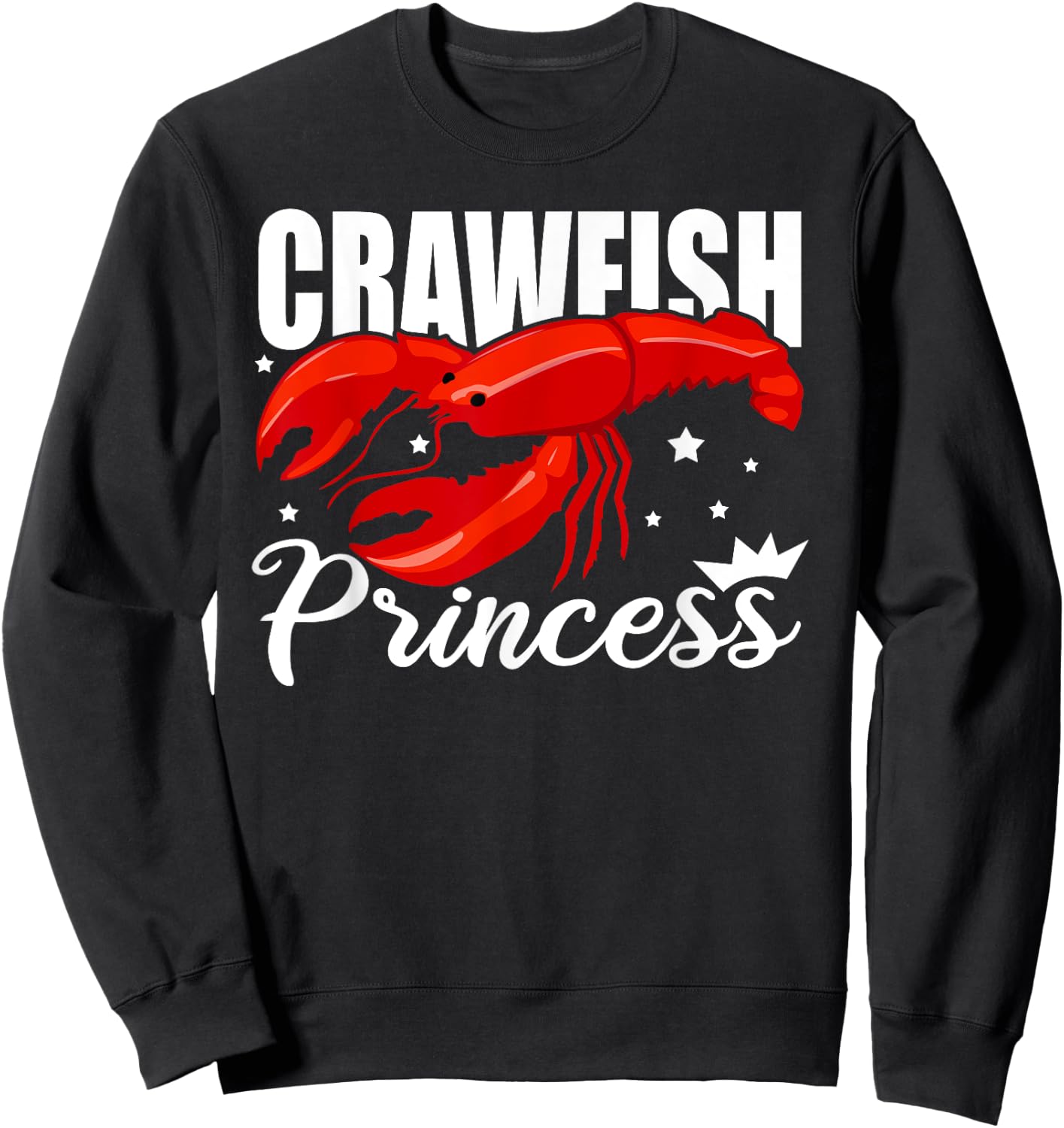 Cute Lobster Crayfish Lover Ladies Crawfish Princess Girls Sweatshirt - Sweatshirt | Black