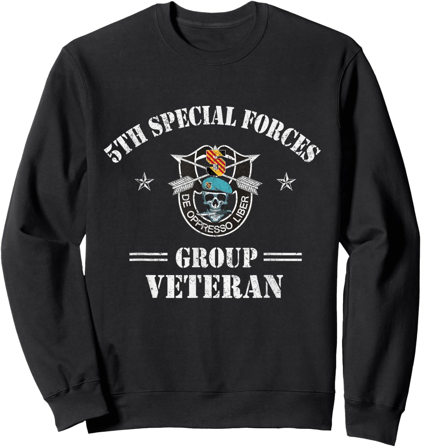 5th Special Forces Group Veteran (5th SFG) De Oppresso Liber Sweatshirt - Sweatshirt | Black