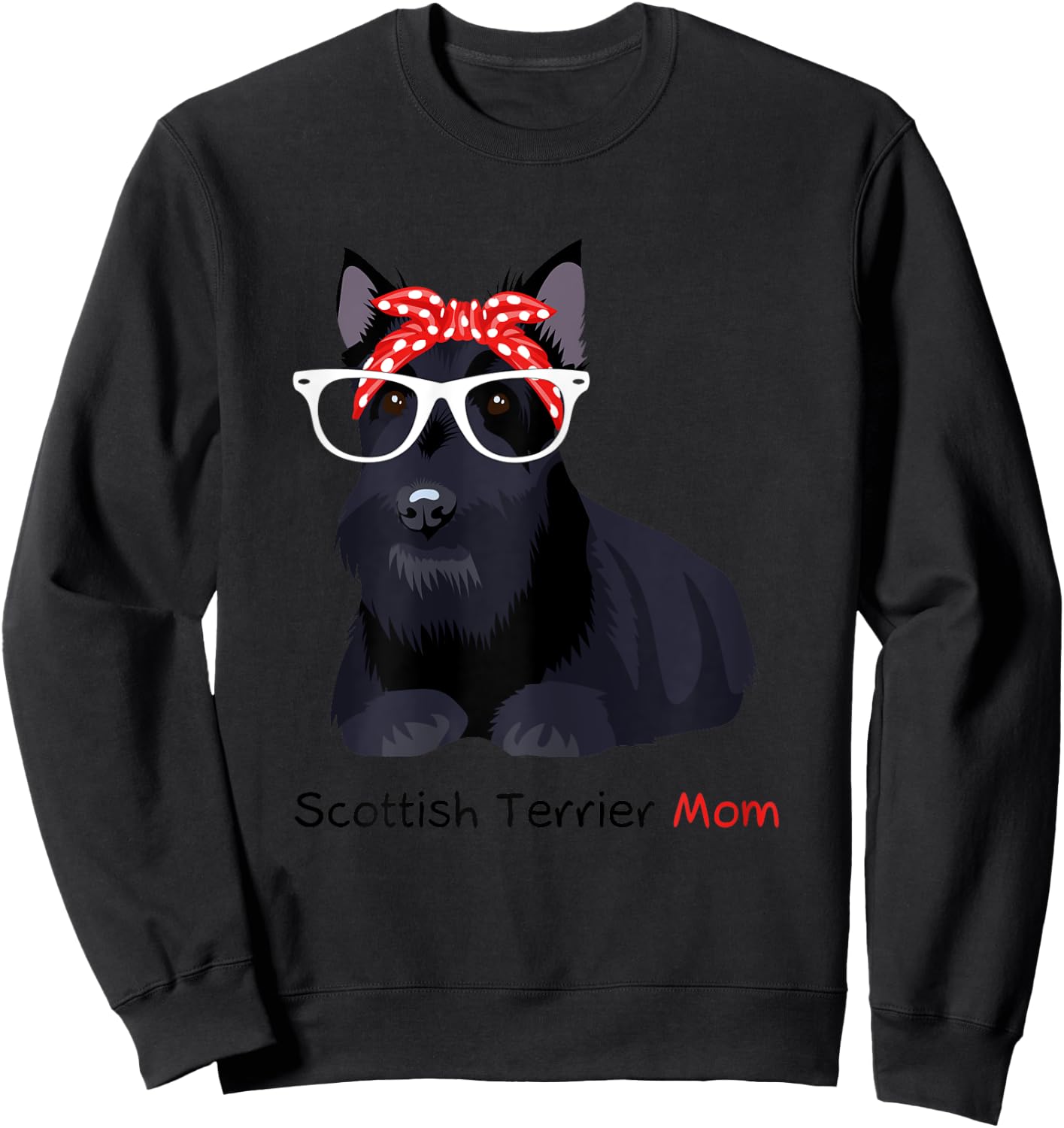 Scottish Terrier Mom Bandana Scottie Dog Sweatshirt - Sweatshirt | Black