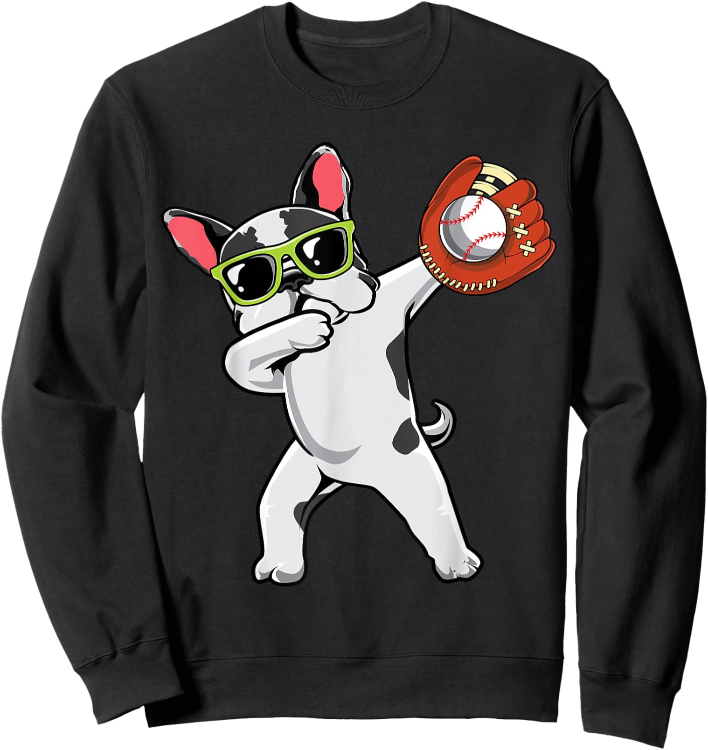 Dabbing French Bulldog Cute Frenchie Dab Baseball Boys Gifts Sweatshirt - Sweatshirt | Black