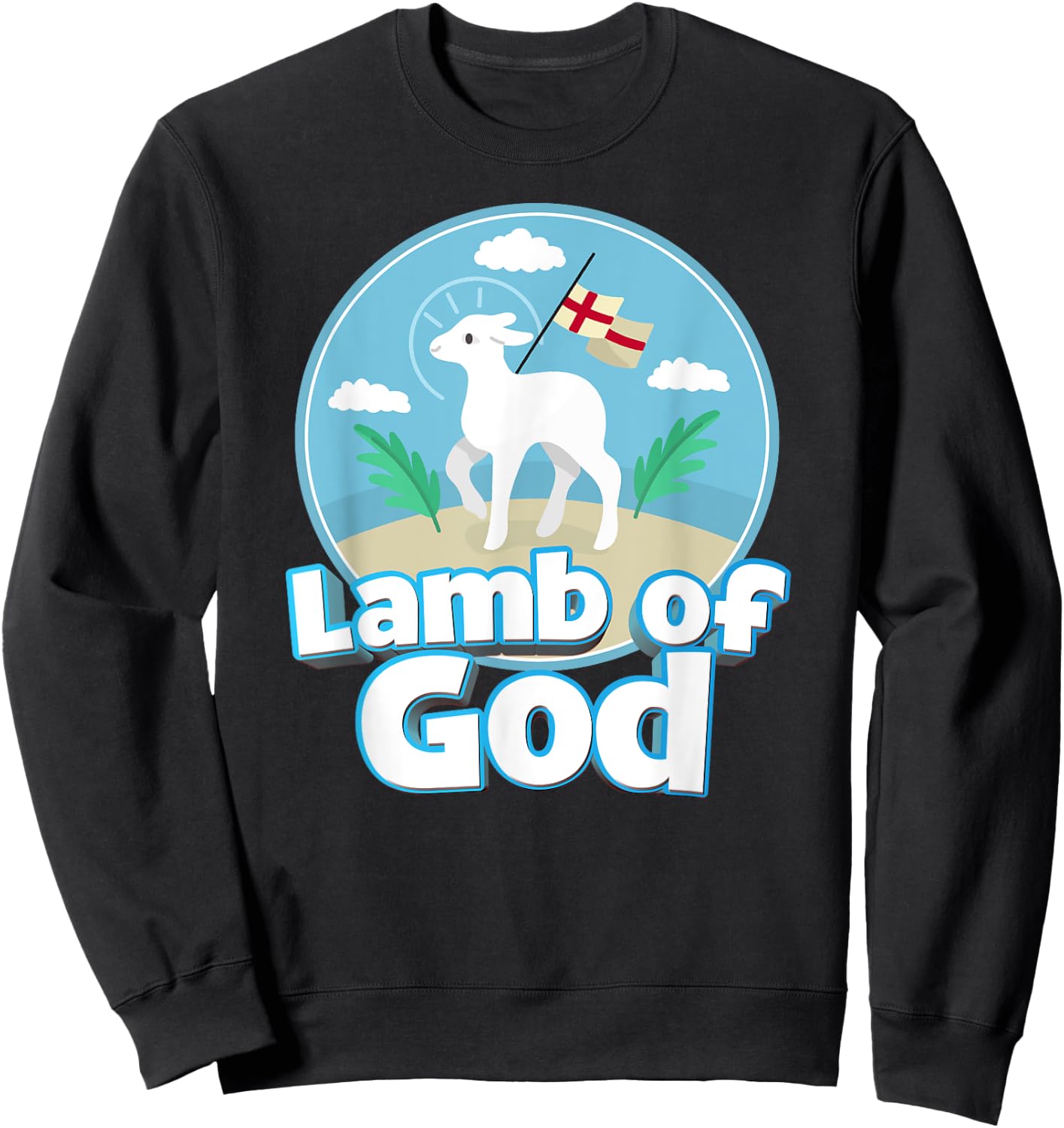 Lamb of God Agnus Dei Easter Catholic Kids Girls Boys Sweatshirt - Sweatshirt | Black
