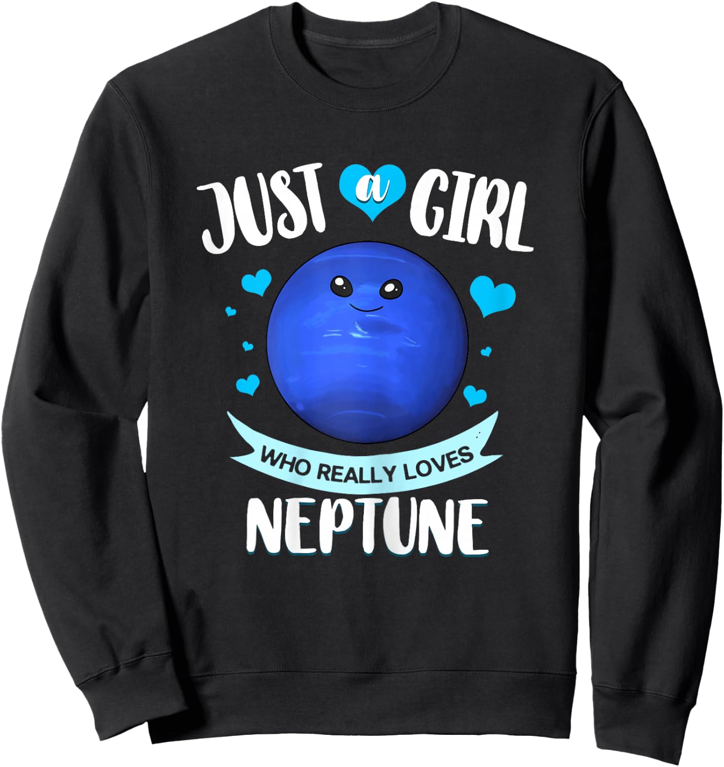 Neptune Planet Ring Solar System Sweatshirt - Sweatshirt | Black