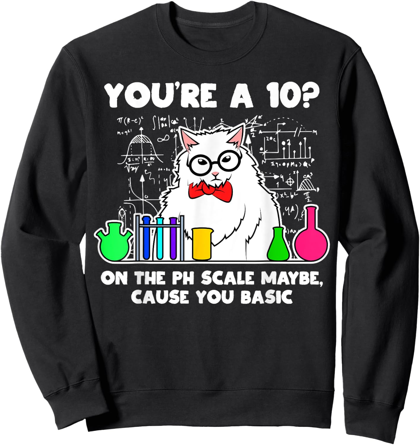 Funny Meme Cats Scientist Physics Chemistry Nerd Sweatshirt - Sweatshirt | Black