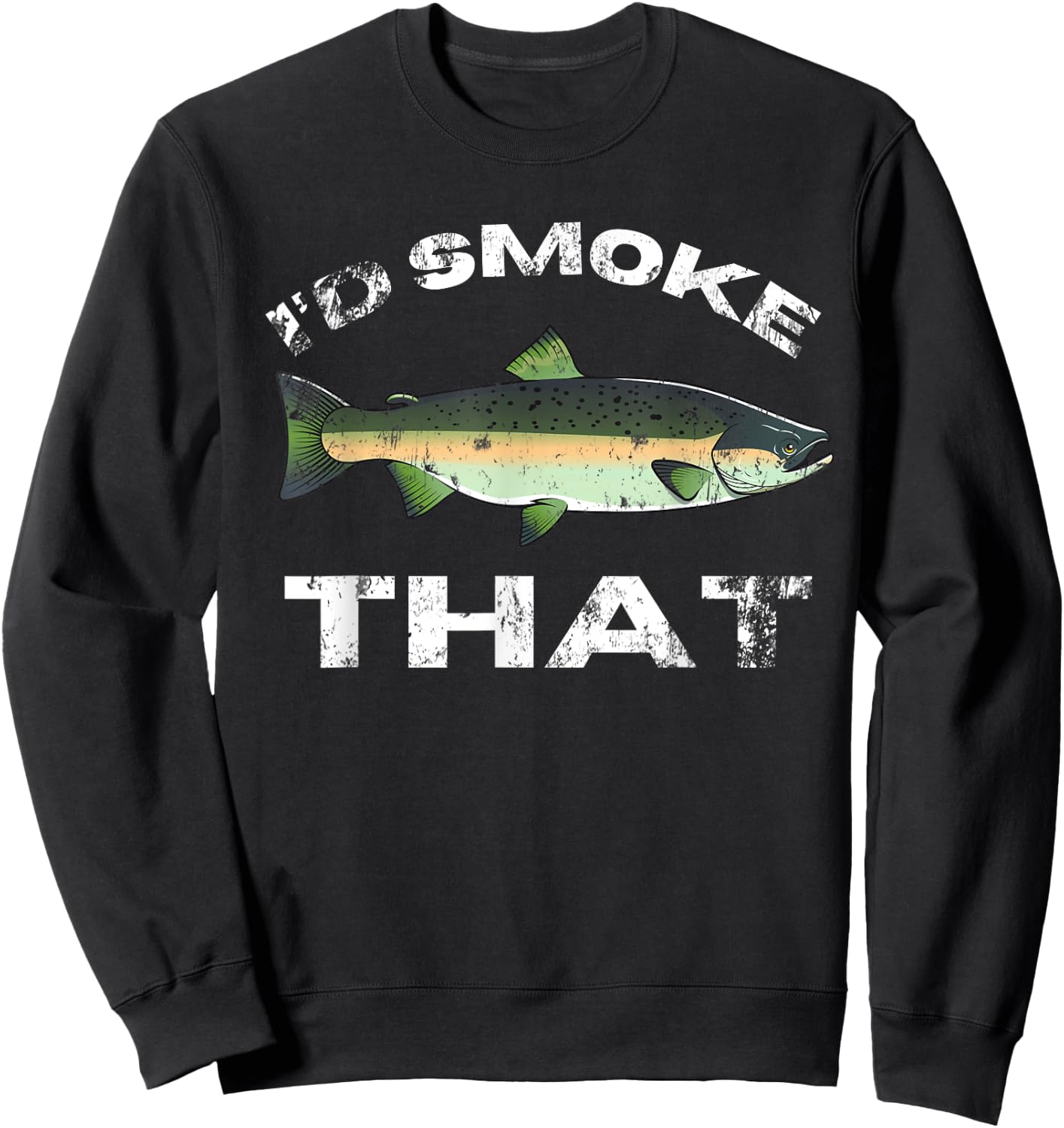 Funny Smoked Salmon Grilling Fishing Vintage Men's Sweatshirt - Sweatshirt | Black