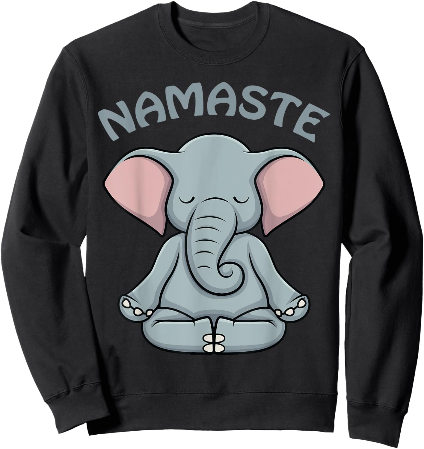 Elephant Yoga Shirt Funny Elephant Lovers Namaste Hatha Yoga Sweatshirt - Sweatshirt | Black