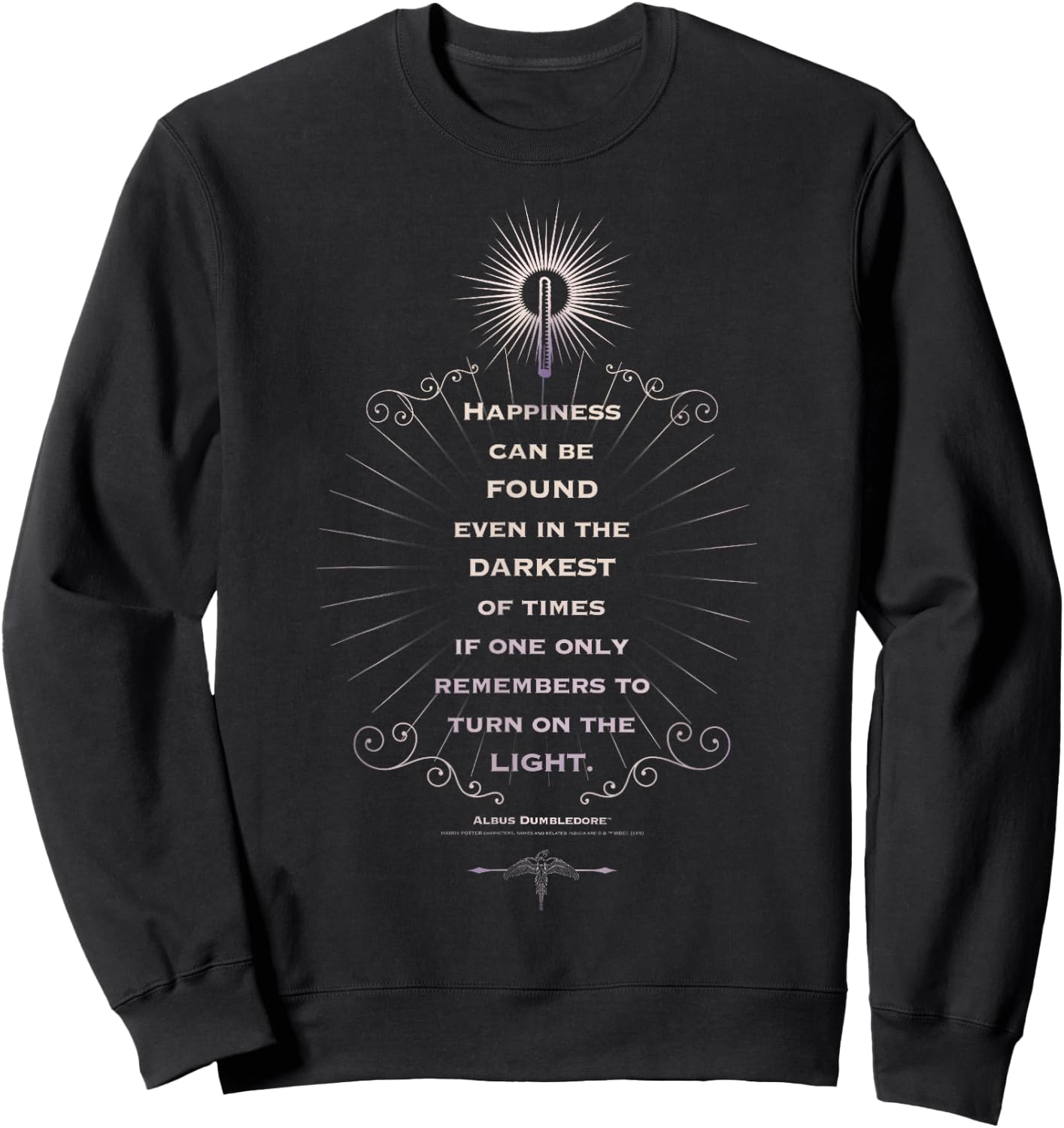 Harry Potter Dumbledore Happiness Can Be Found Quote Sweatshirt - Sweatshirt | Black