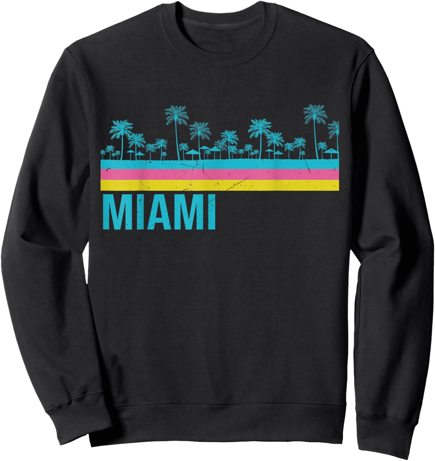 Miami Retro Vintage Sweatshirt - Sweatshirt | Black