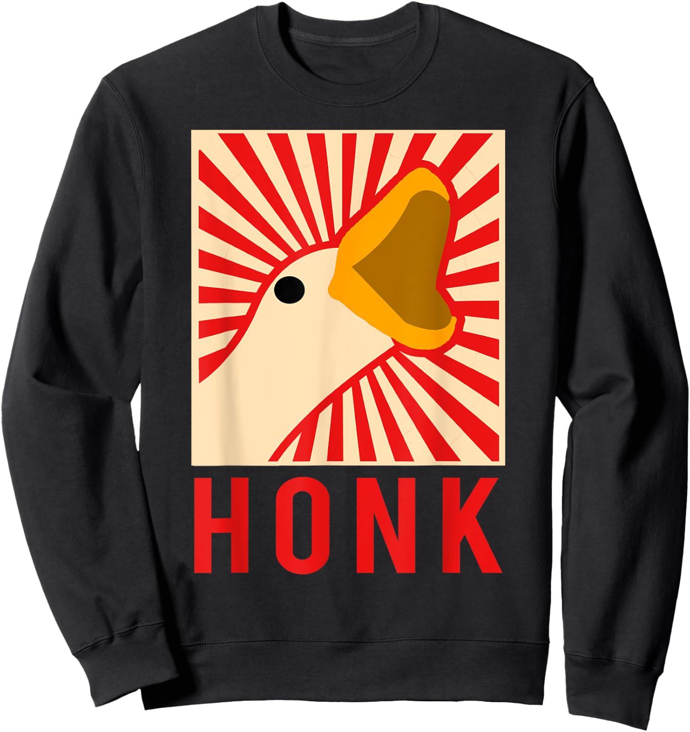 Honk goose - Funny Chicken Duck Meme Idea Sweatshirt - Sweatshirt | Black