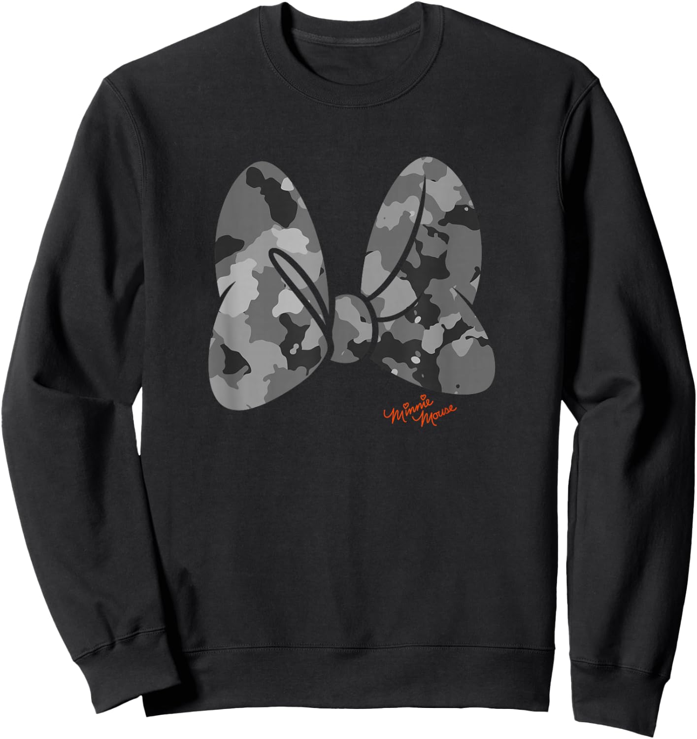 Disney Minnie Mouse Classic Camouflage Bow & Autograph Sweatshirt - Sweatshirt | Black