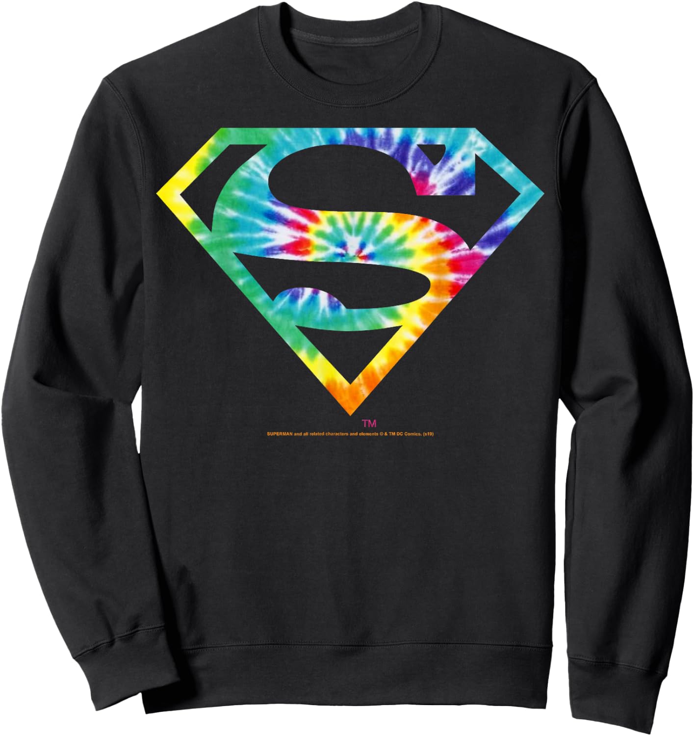 DC Comics Superman Tie Dye Logo Sweatshirt - Sweatshirt | Black