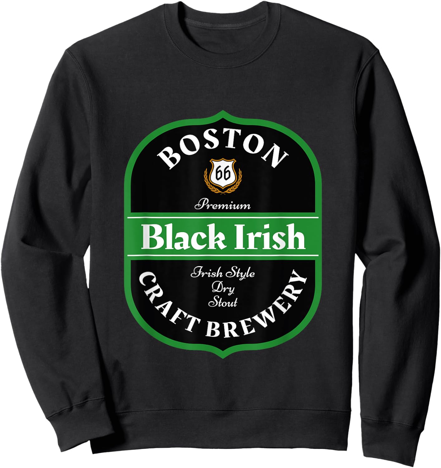 Boston Craft Brewery Boston Black Irish Stout Novelty Logo Sweatshirt - Sweatshirt | Black