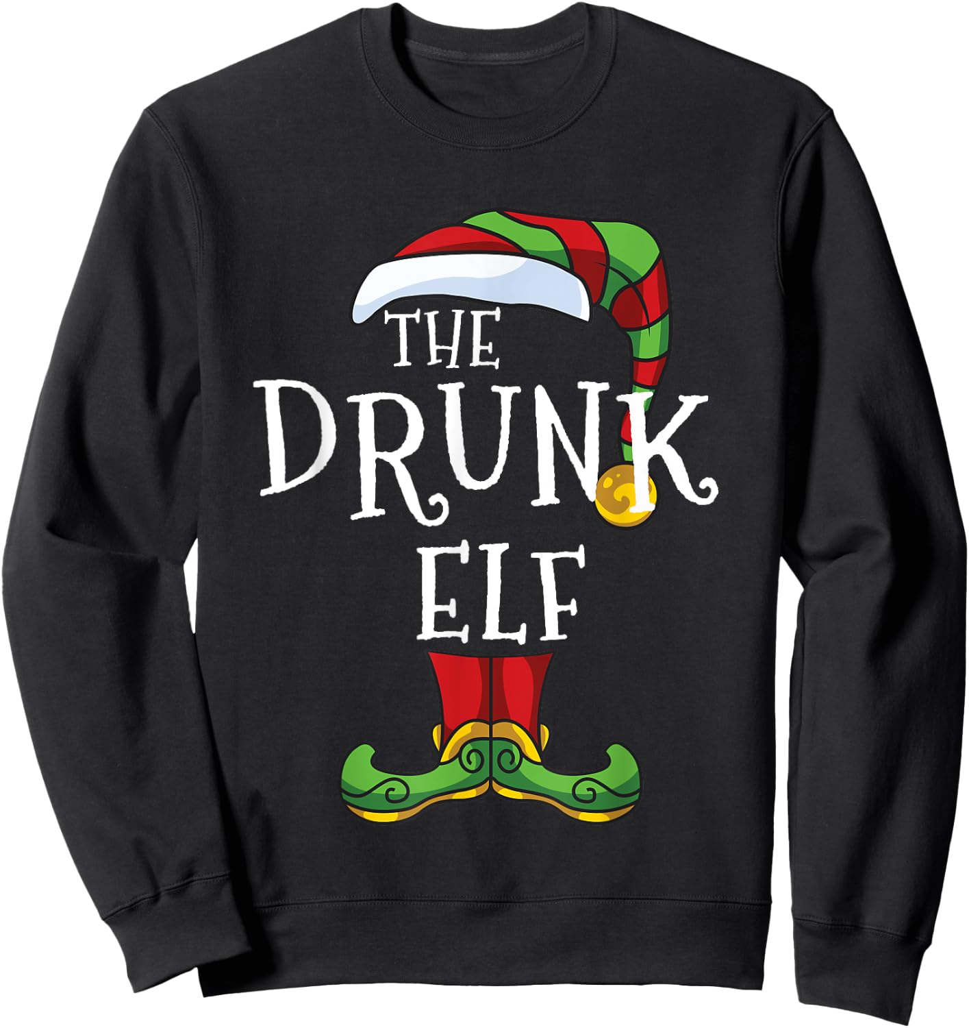 The Drunk Elf Family Matching Christmas Group Sweatshirt - Sweatshirt | Black