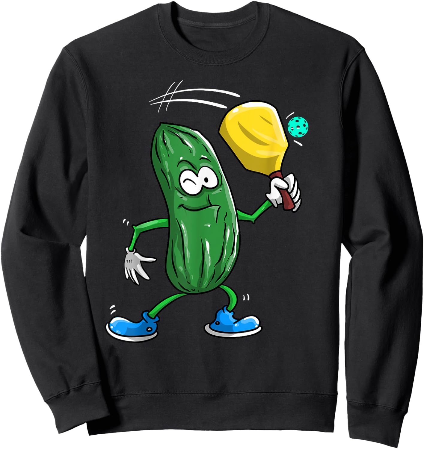 Funny Pickleball Gift Cool Pickle Lover Sweatshirt - Sweatshirt | Black