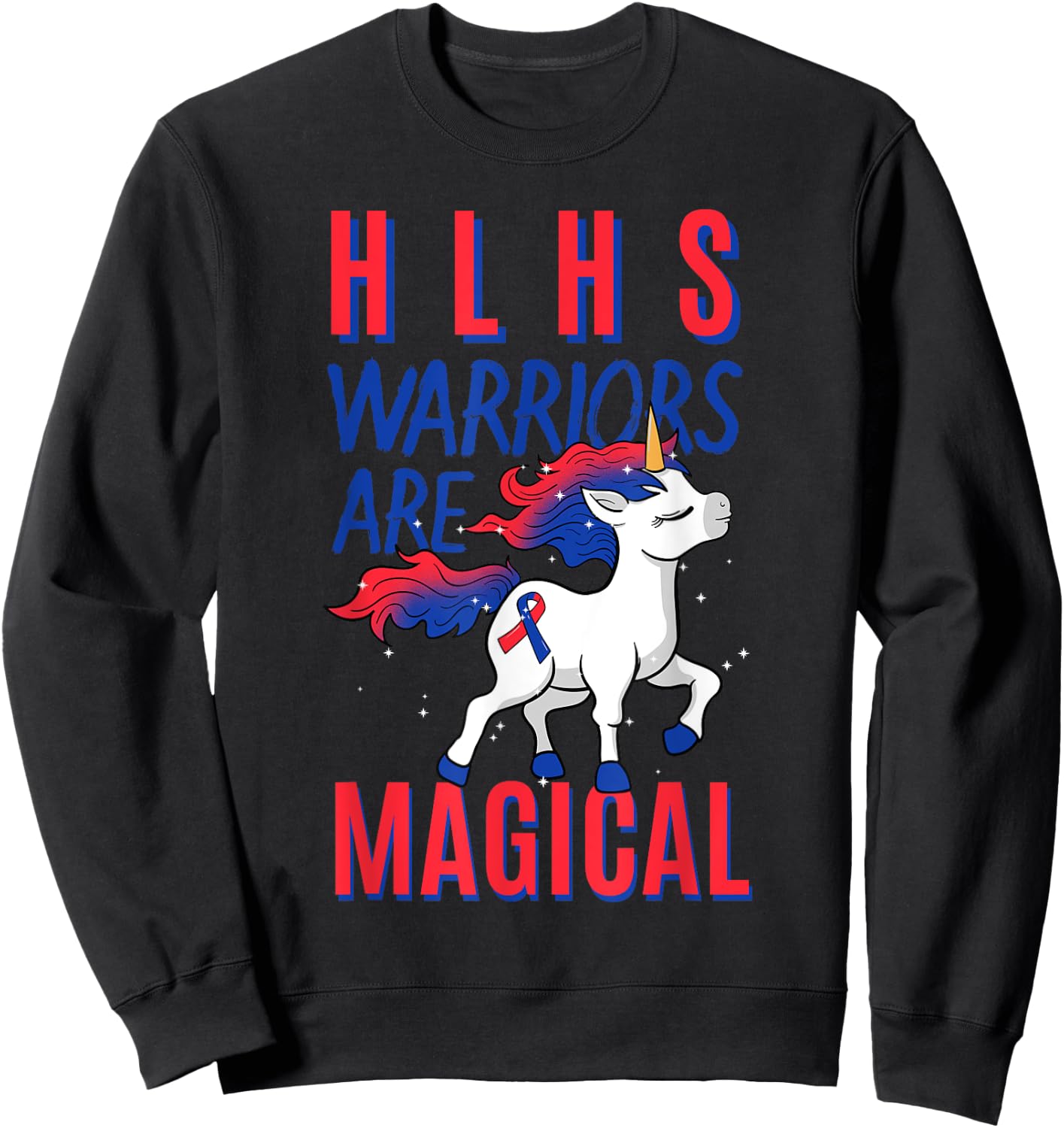 HLHS Warrior Hypoplastic Left Heart Syndrome Unicorn Lover Sweatshirt - Sweatshirt | Black
