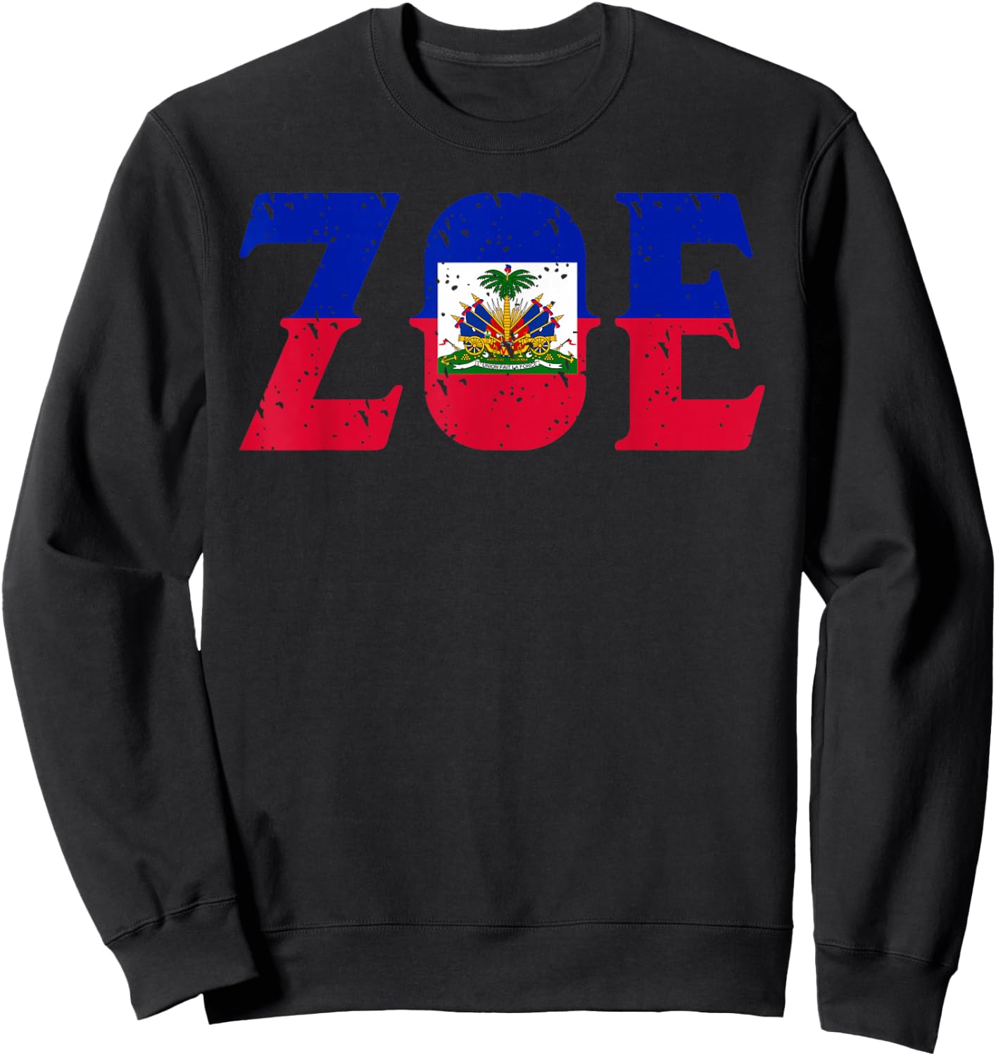 Zoe | Cute Haiti Honored Flag Day Gift Sweatshirt - Sweatshirt | Black