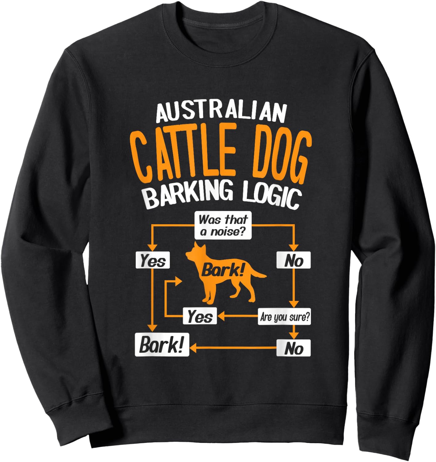 Australian Cattle Dog Barking Logic Funny Dog Lover Sweatshirt - Sweatshirt | Black