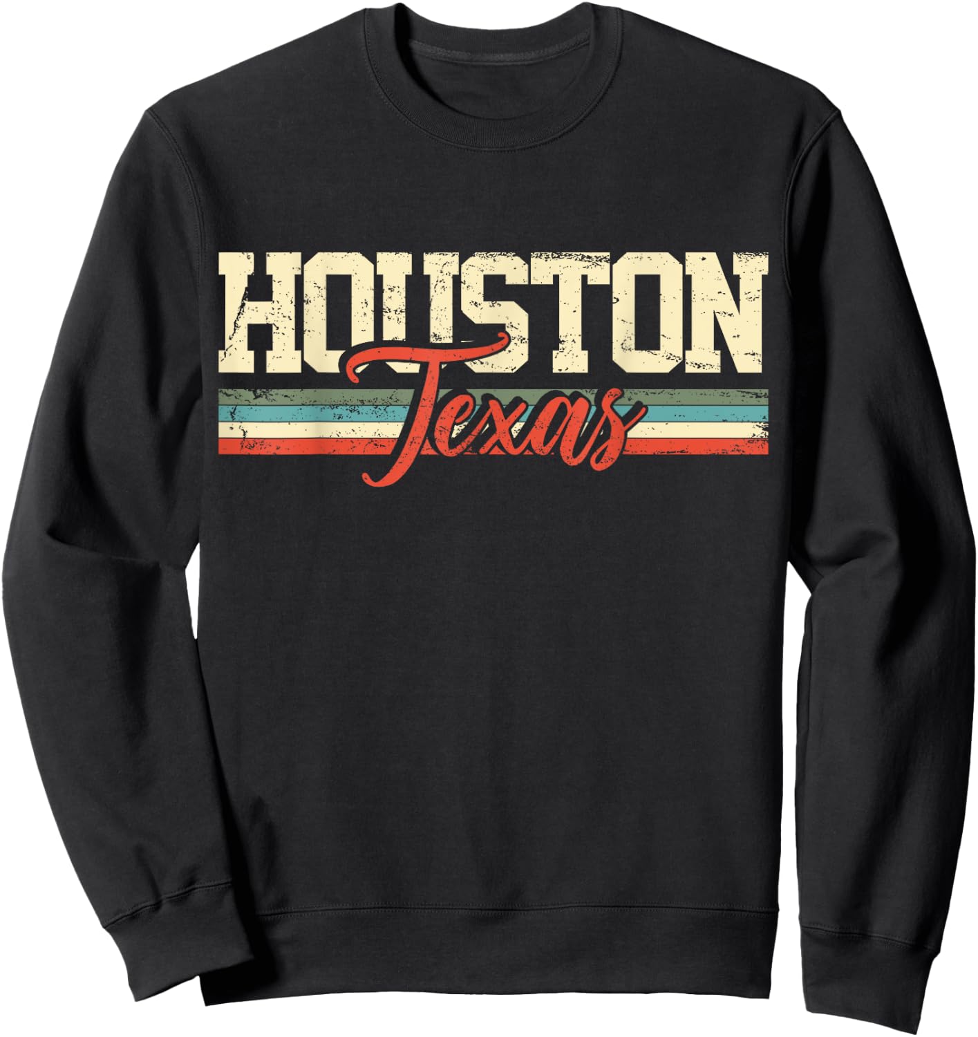 Houston Texas Vintage Gift Sweatshirt - Sweatshirt | Black