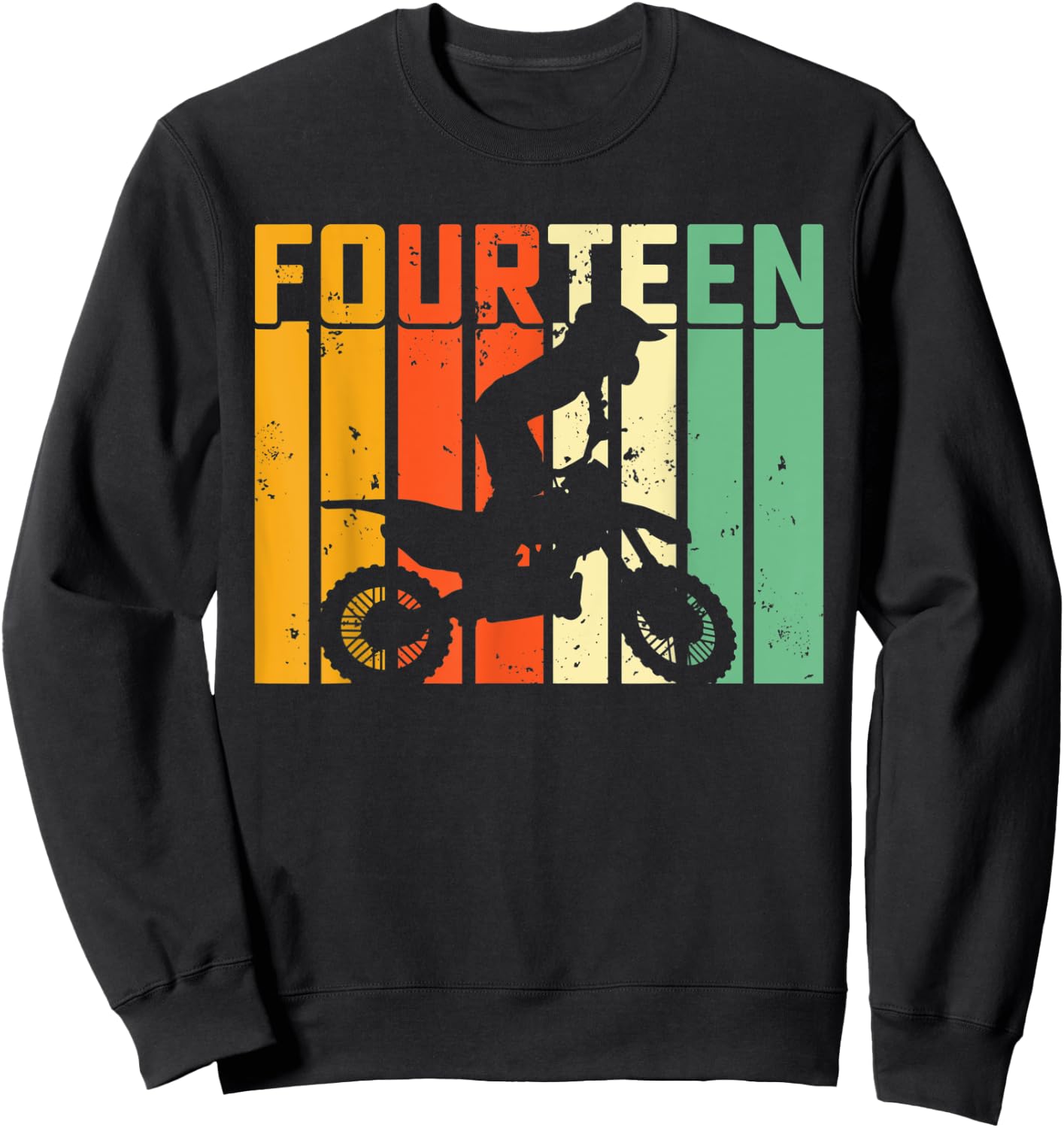 14th Birthday Motocross Turning 14 Dirtbiking Boys Dirt Bike Sweatshirt - Sweatshirt | Black