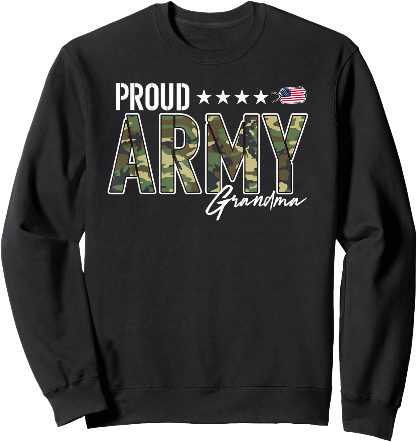 OCP Proud Army Grandma for Grandmothers of Soldiers Sweatshirt - Sweatshirt | Black