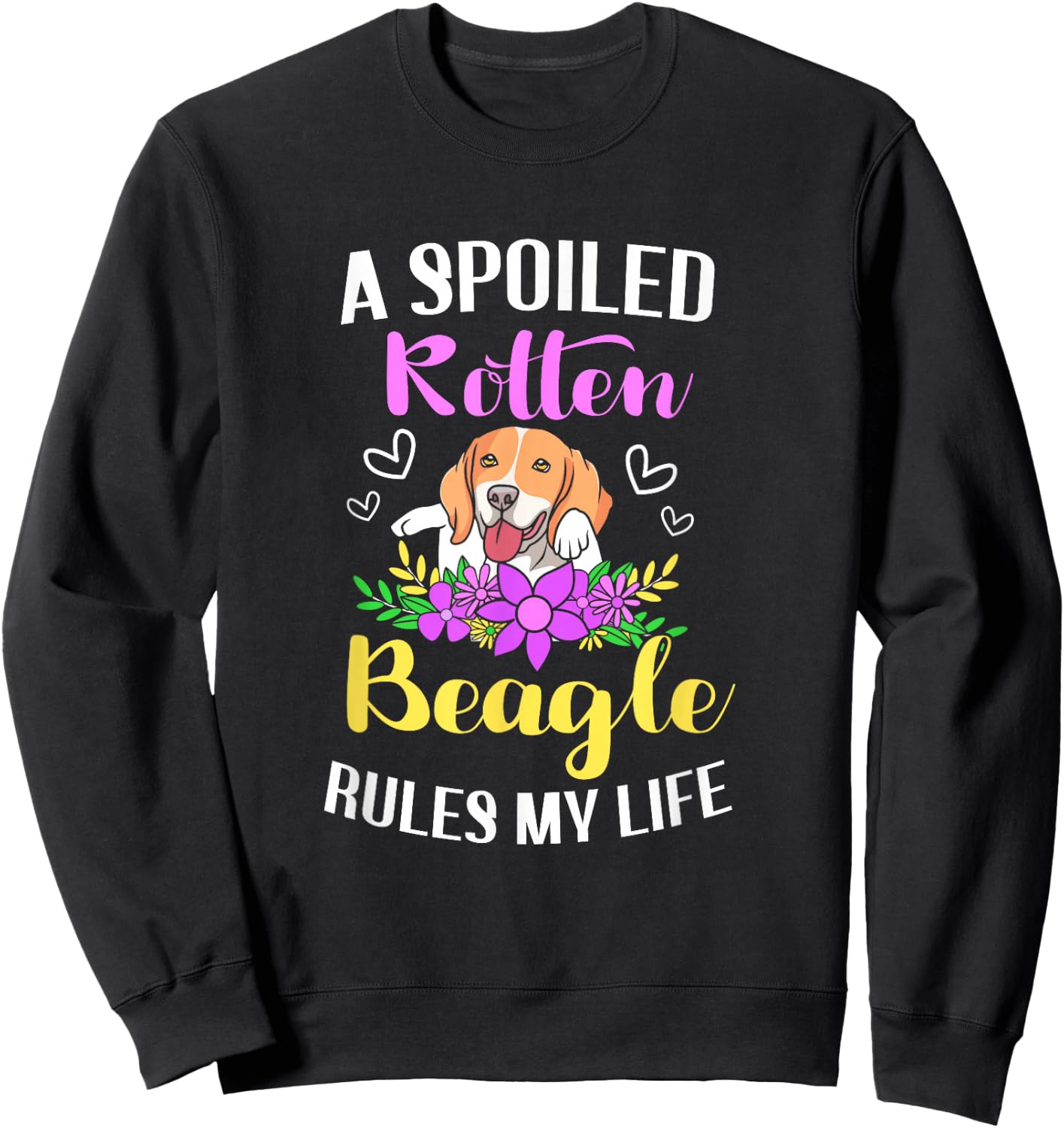 Funny Beagle Mom Spoiled Rotten Dog Women Kids Sweatshirt - Sweatshirt | Black
