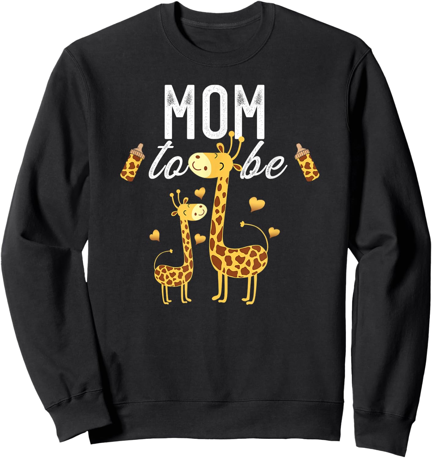 Mom To Be Giraffe Baby Shower Cute Sweatshirt - Sweatshirt | Black