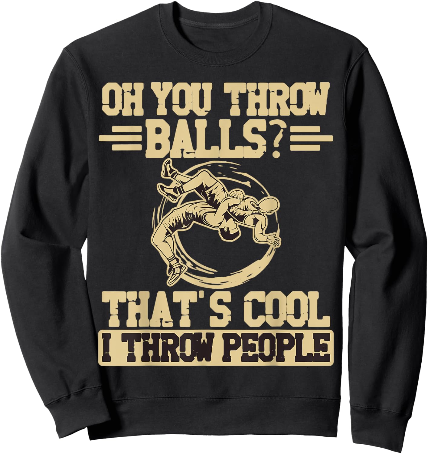 Oh du werfst Balls das ist cool ich werfe Menschen Ringer Sweatshirt - Sweatshirt | Black