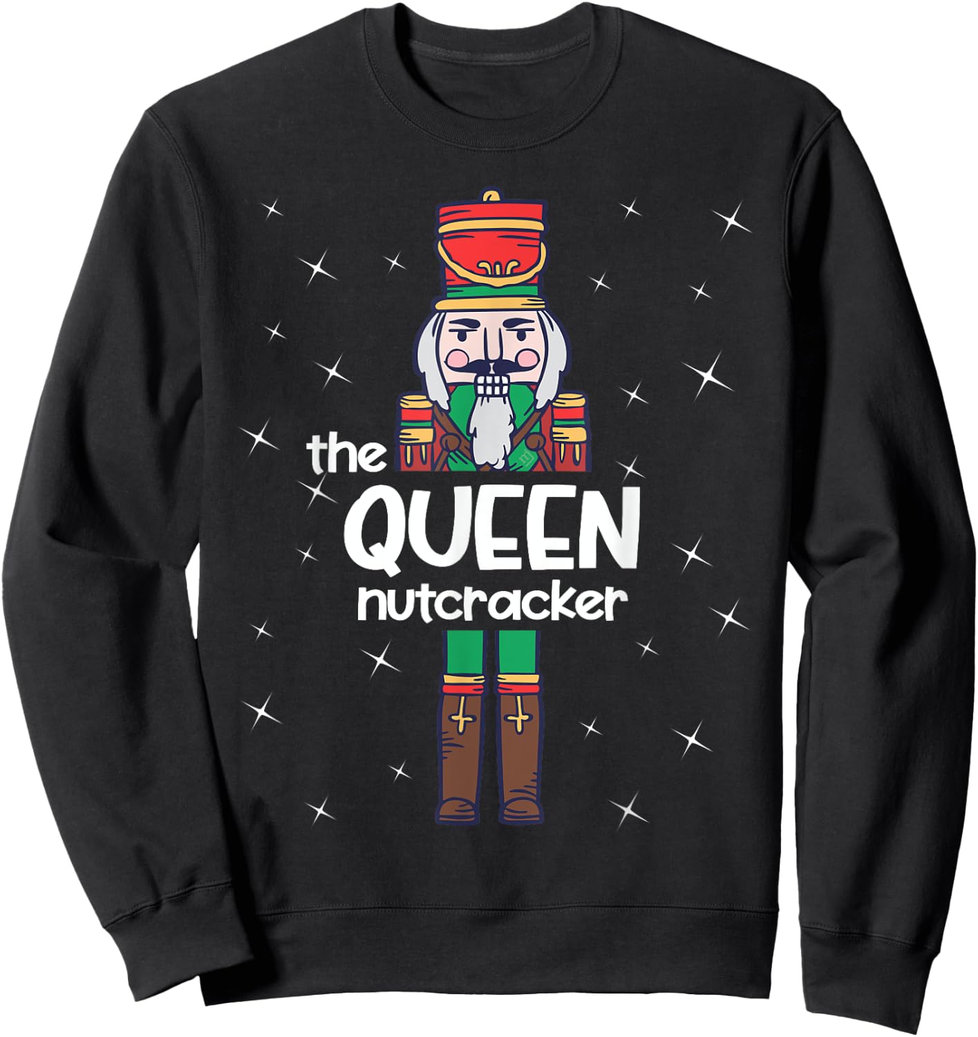 Queen Nutcracker Family Matching Funny Pajama Sweatshirt - Sweatshirt | Black
