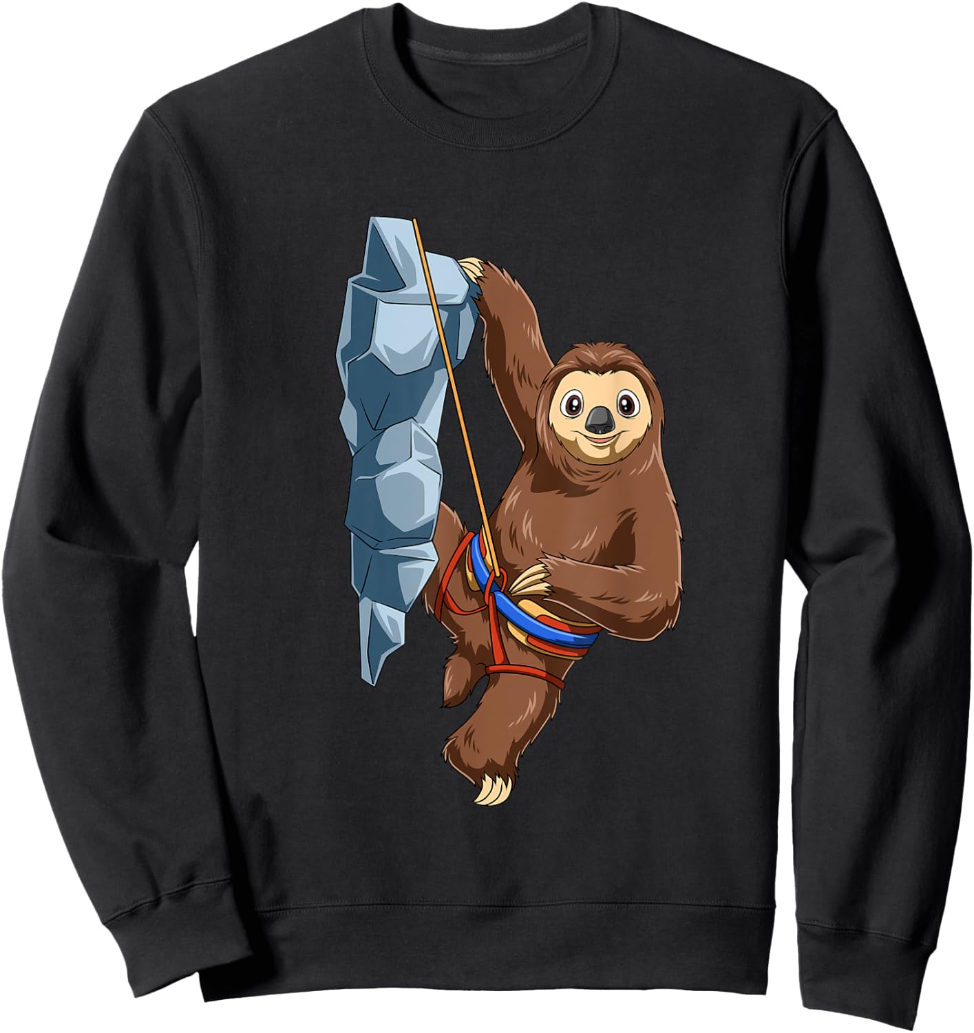 Chilled Sloth - Bouldering and Rock Climbing Gift Sweatshirt - Sweatshirt | Black