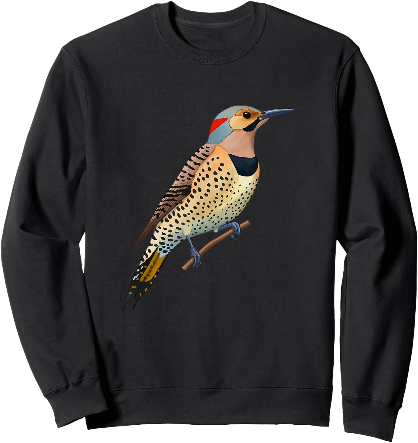Yellow Shafted Northern Flicker Woodpecker Bird Lover Gift Sweatshirt - Sweatshirt | Black
