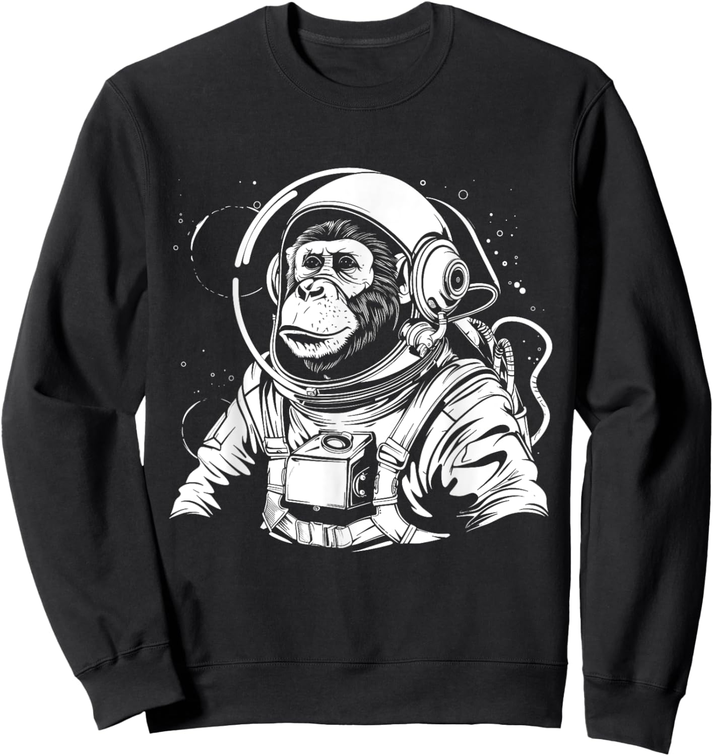 Astronaut Monkey Chimpanzee Chimp In Space Suit Funny Sweatshirt - Sweatshirt | Black