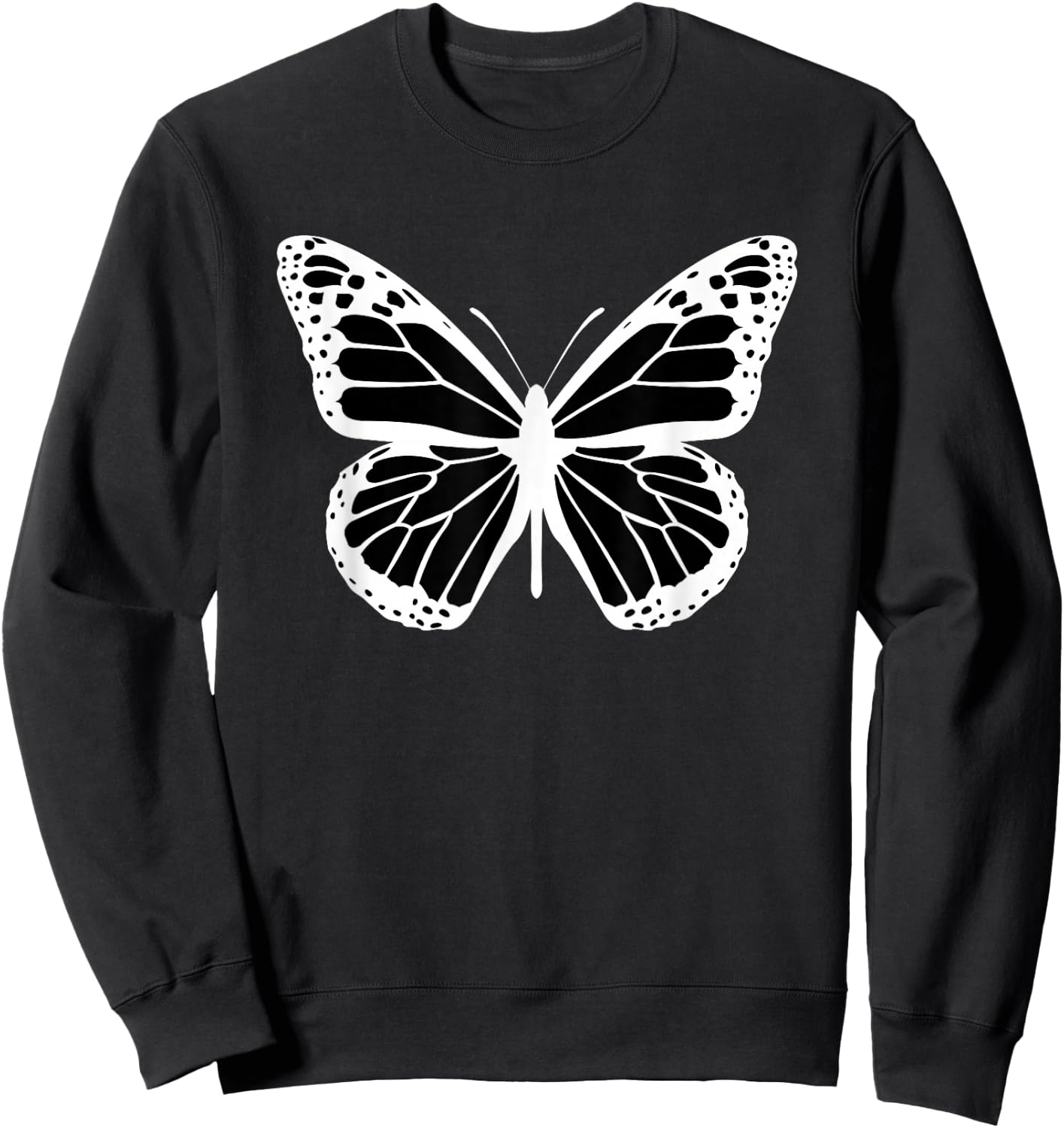 Cute White and Black Butterfly Sweatshirt - Sweatshirt | Black