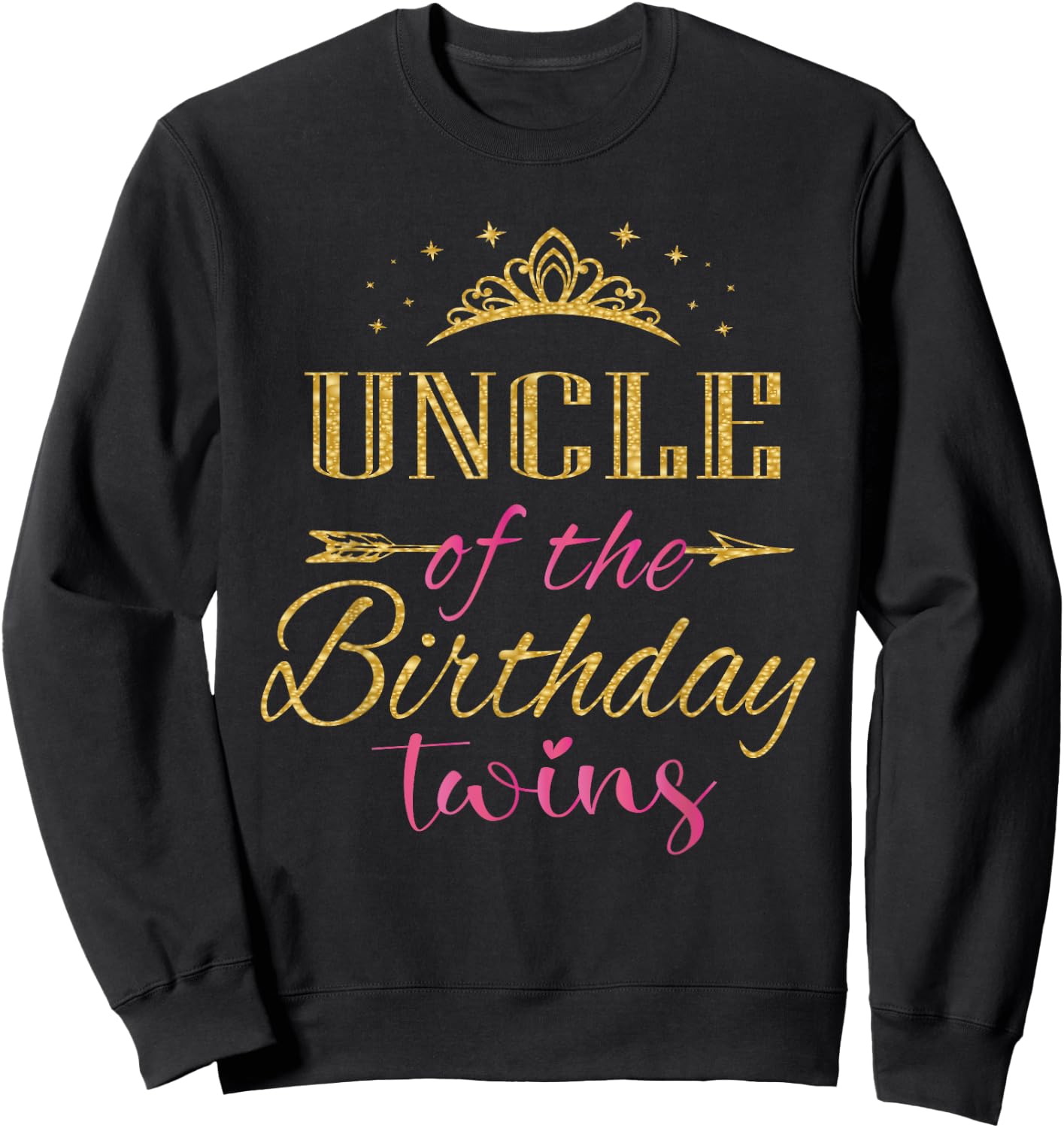 Uncle Of The Birthday Twins Kids Party Sweatshirt - Sweatshirt | Black
