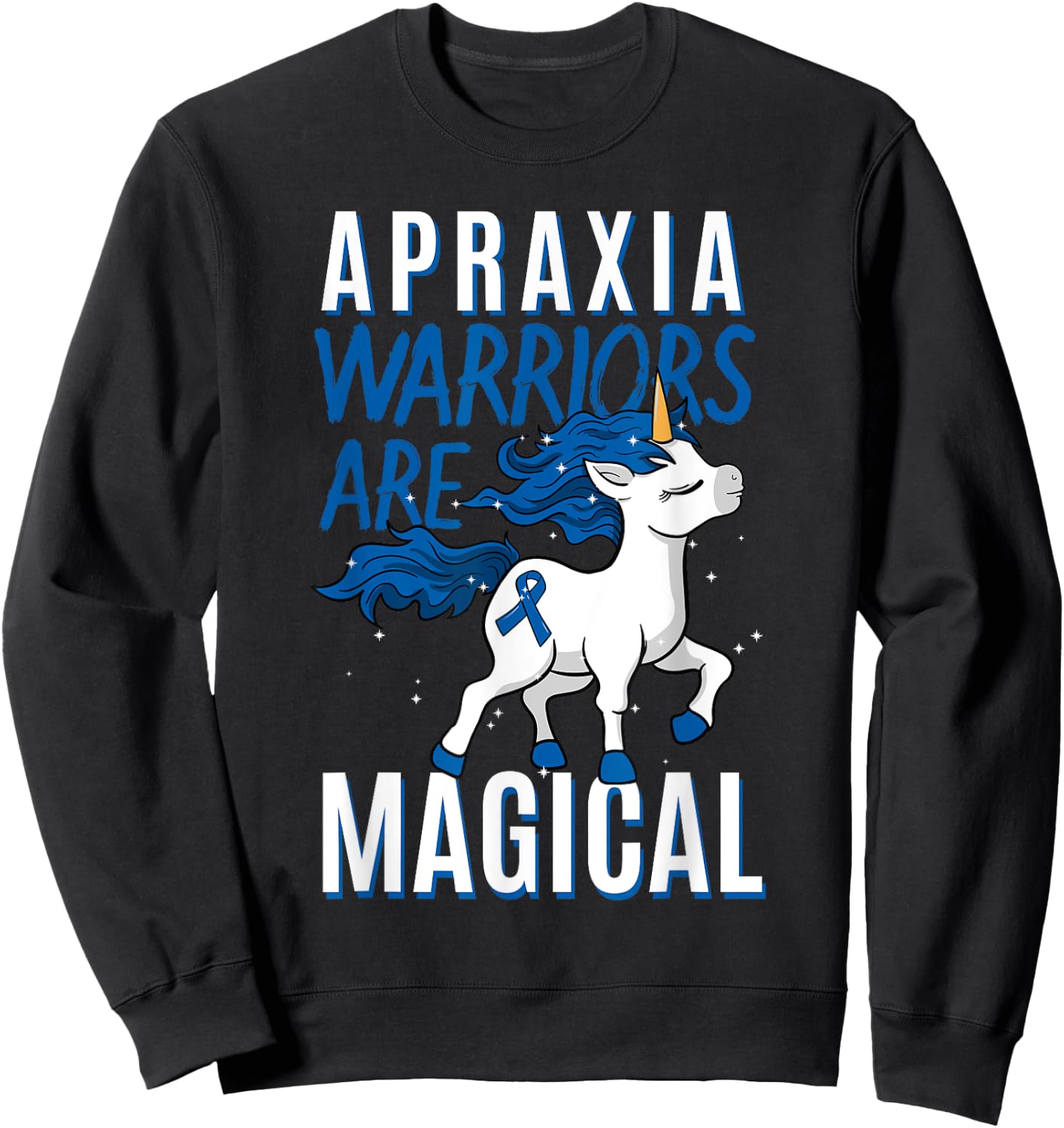 Apraxia Awareness Supporter Limb-Kinetic Fighter Unicorn Sweatshirt - Sweatshirt | Black