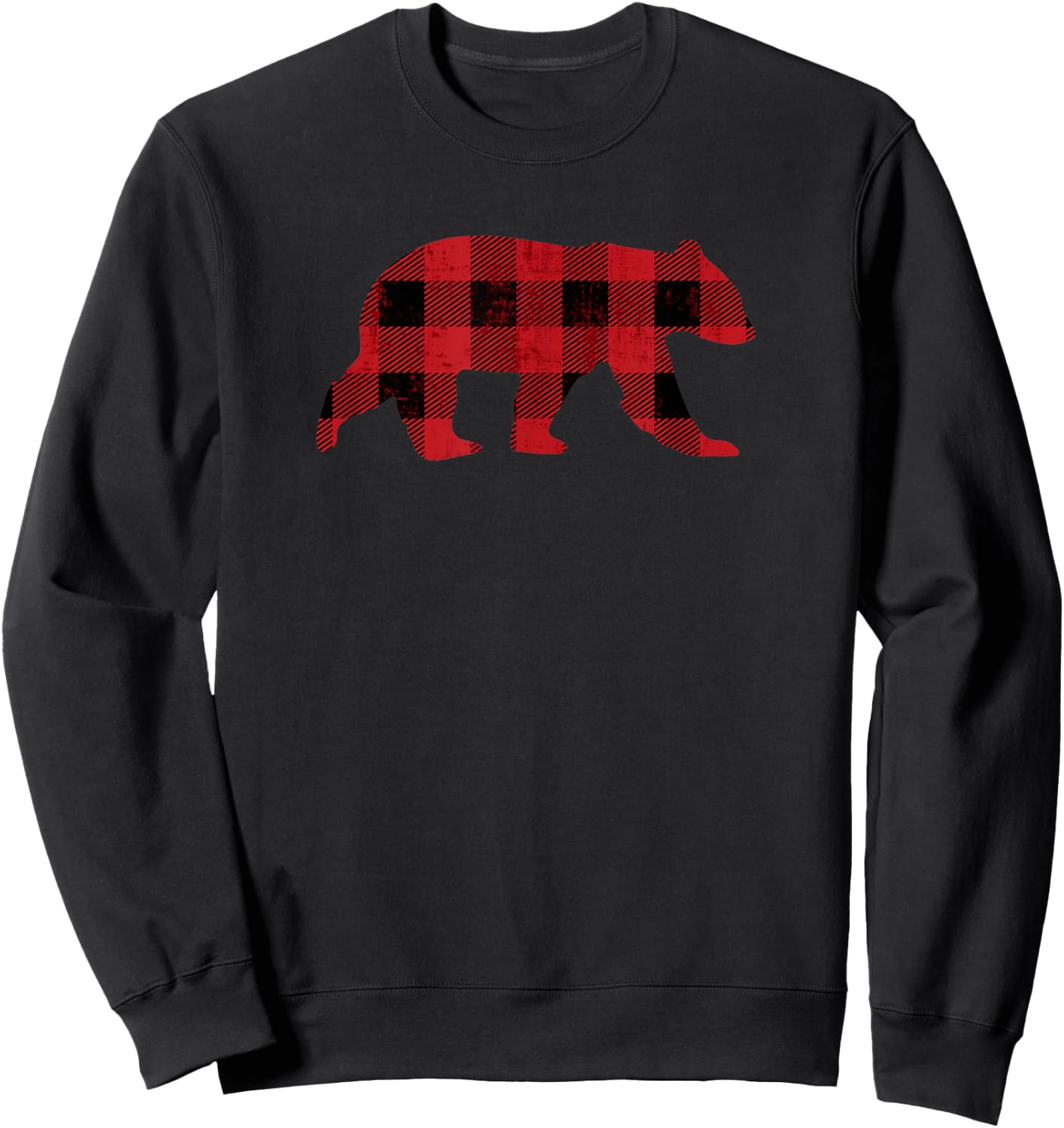 Red Buffalo Check Vintage Bear for Gay Bear Pride Sweatshirt - Sweatshirt | Black