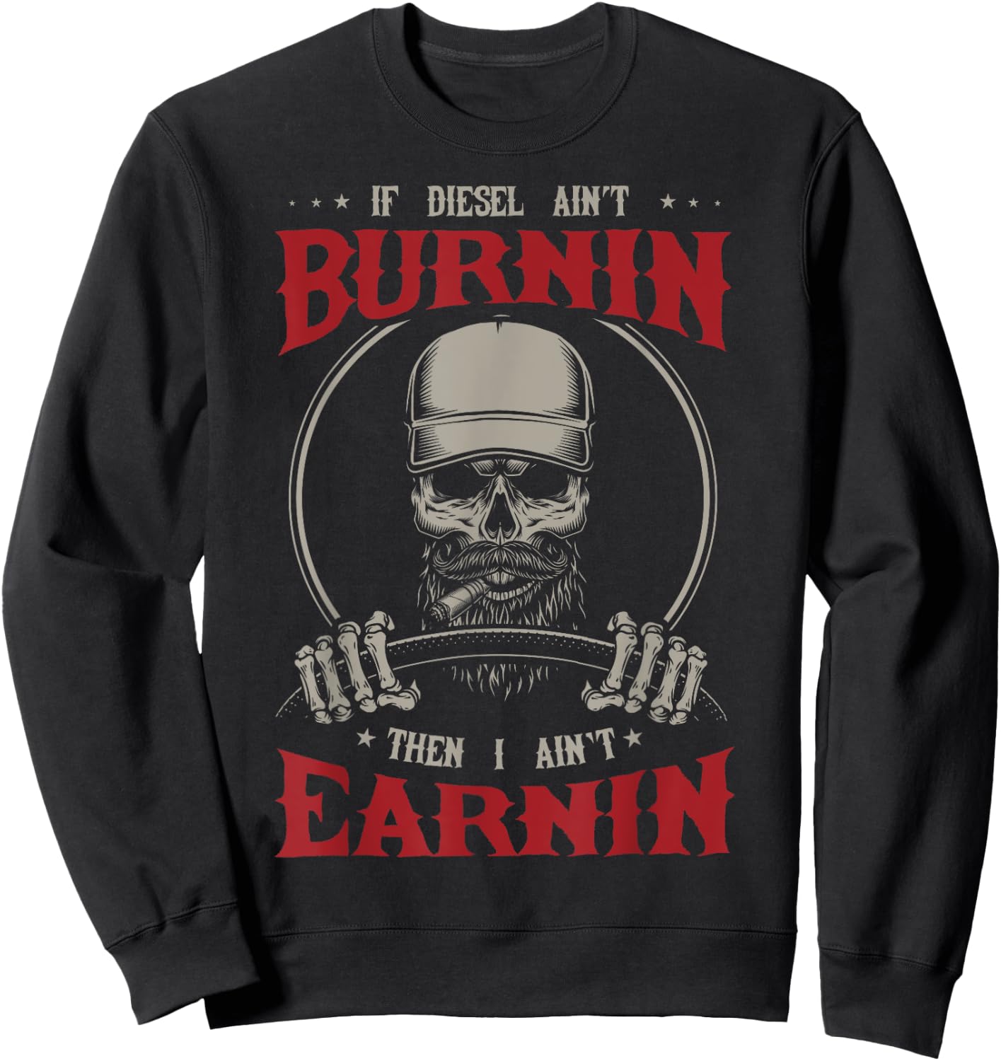 Funny Diesel Trucker Big Rig Semi-Trailer Beard Truck Driver Sweatshirt - Sweatshirt | Black