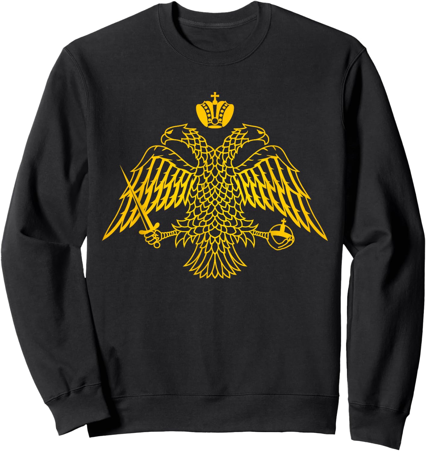 Double Headed Eagle Byzantine & Christian Orthodox Emblem Sweatshirt - Sweatshirt | Black