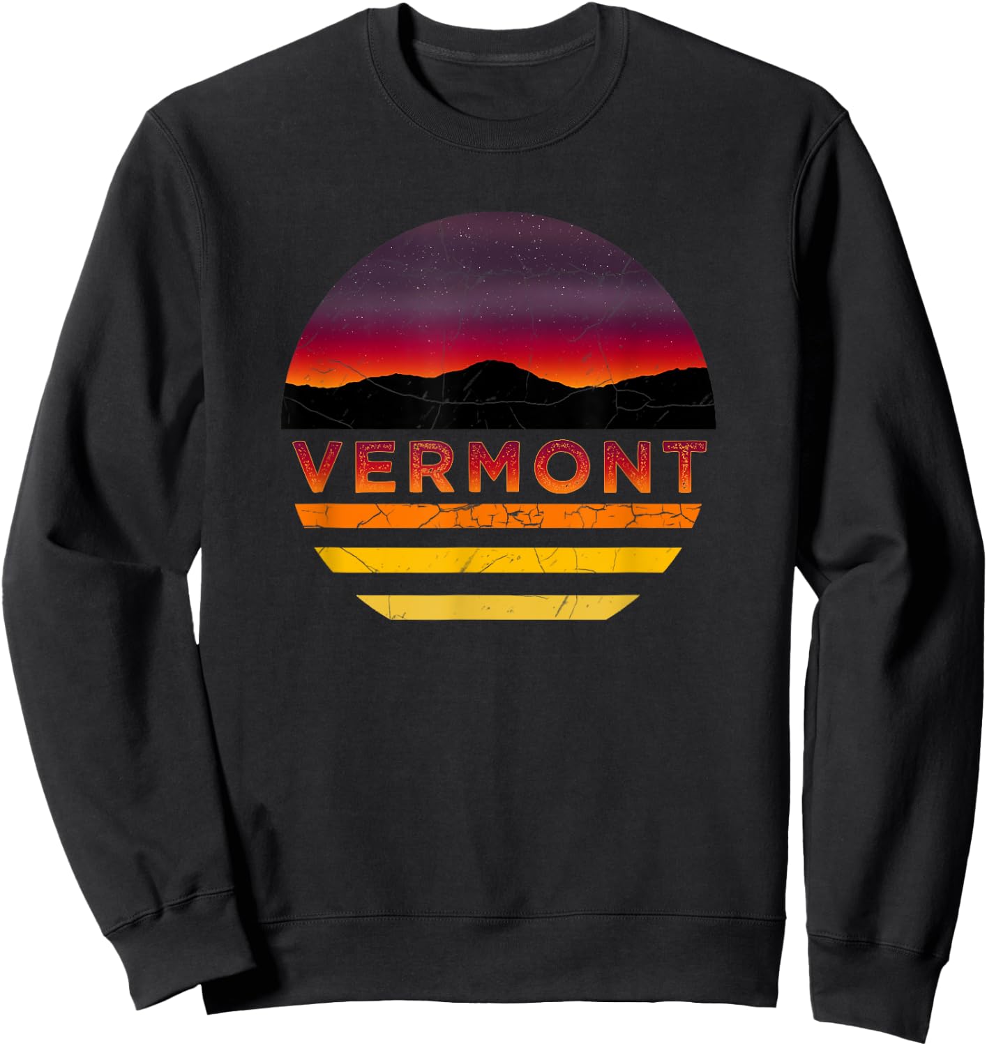 Retro Vintage Vermont Vacation Souvenir Sweatshirt - Sweatshirt | Black