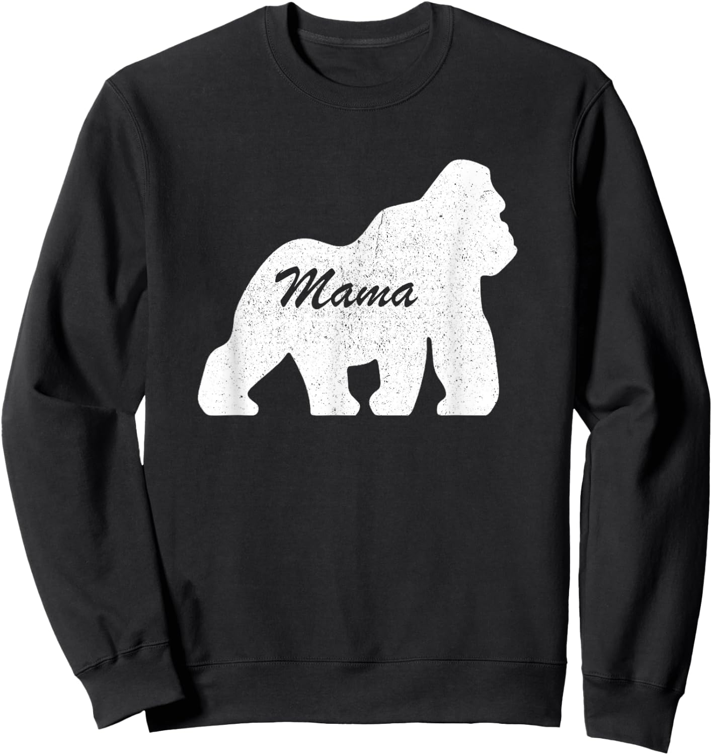 Mama Gorilla Mom Mother Day Shirt Mom Gorilla T Shirt Women Sweatshirt - Sweatshirt | Black