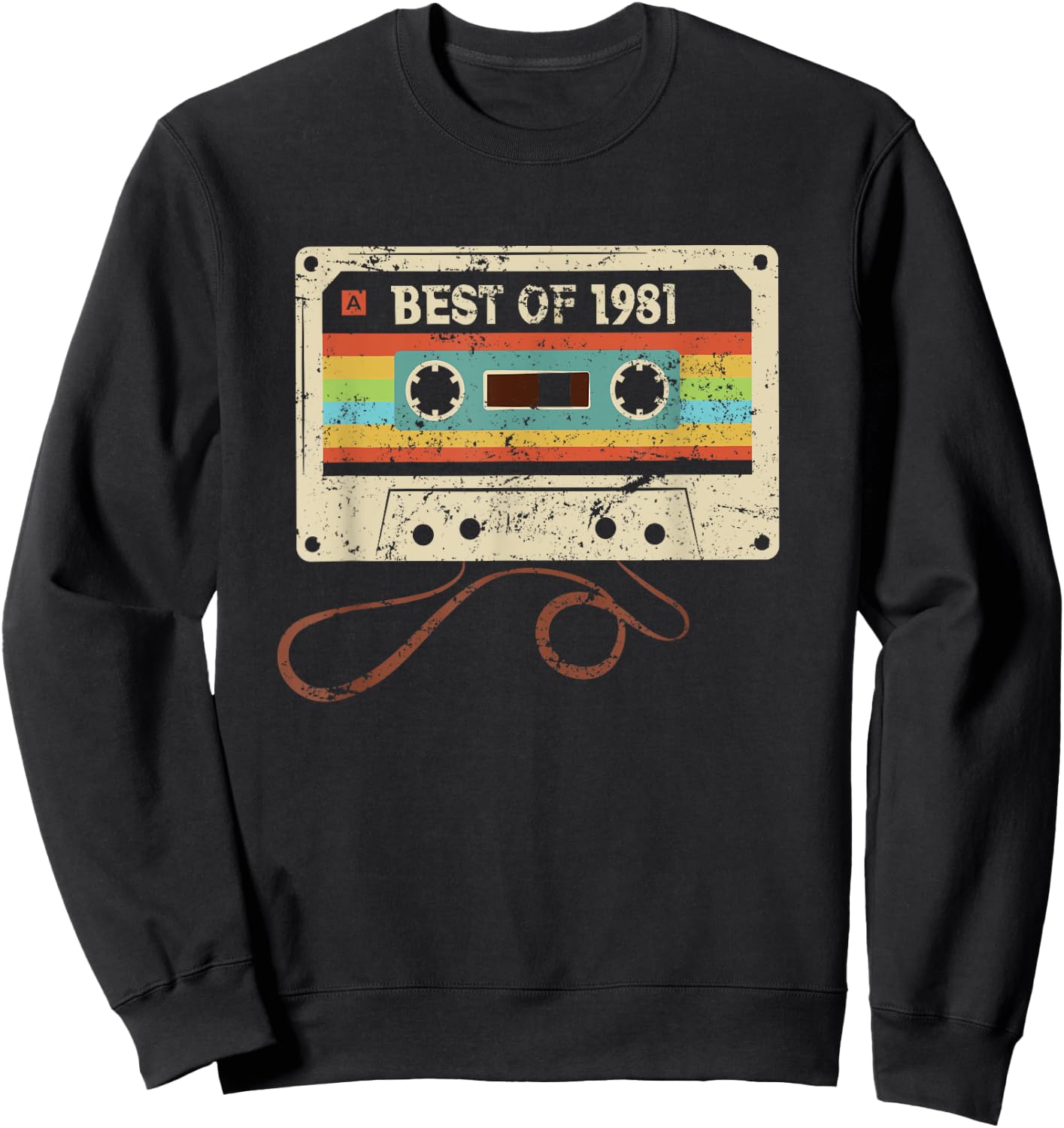 Best 1981 Cool 44 Year Old Bday Men Women 44th Birthday Sweatshirt - Sweatshirt | Black