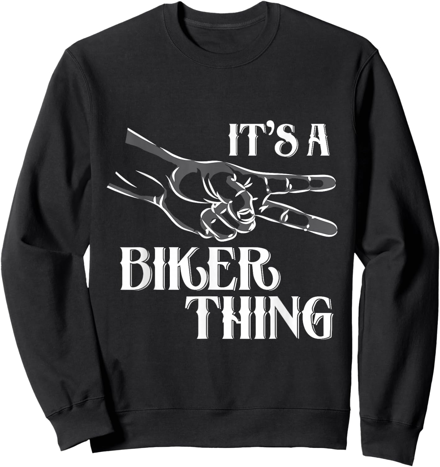 2 finger Biker wave - motorcycle Sweatshirt - Sweatshirt | Black