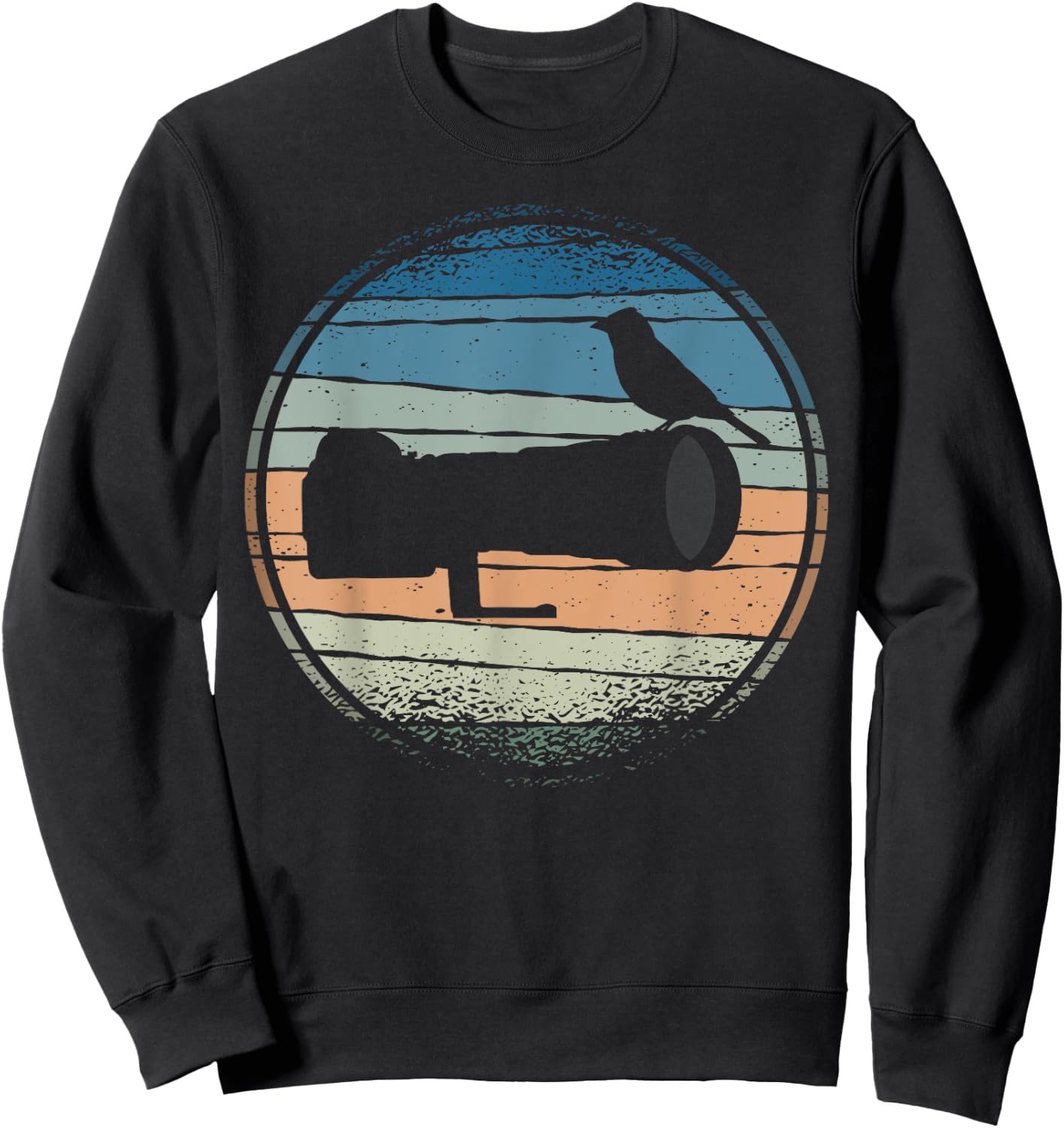 Nature Photography | Long Lens | Bird on Camera Vintage Sweatshirt - Sweatshirt | Black