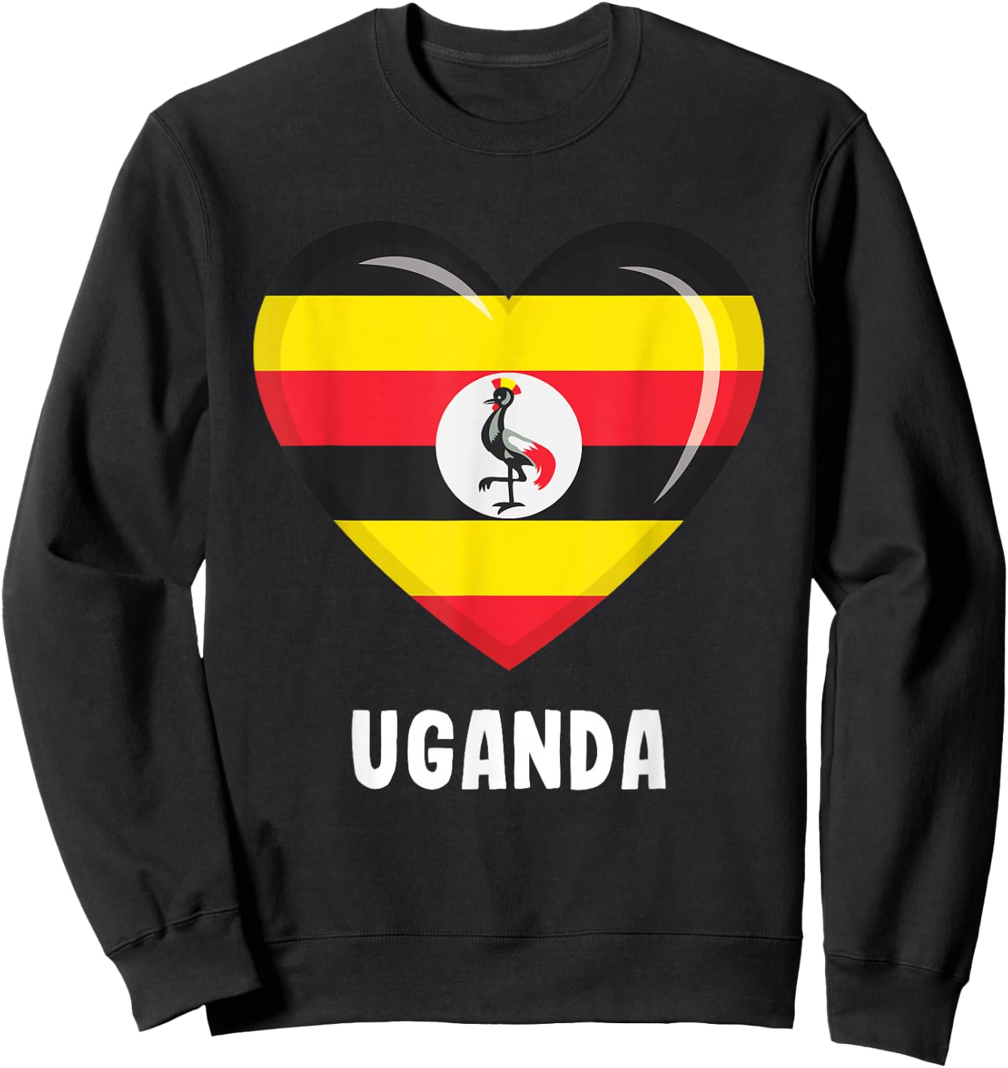 Uganda Flag Jersey Sweatshirt - Sweatshirt | Black