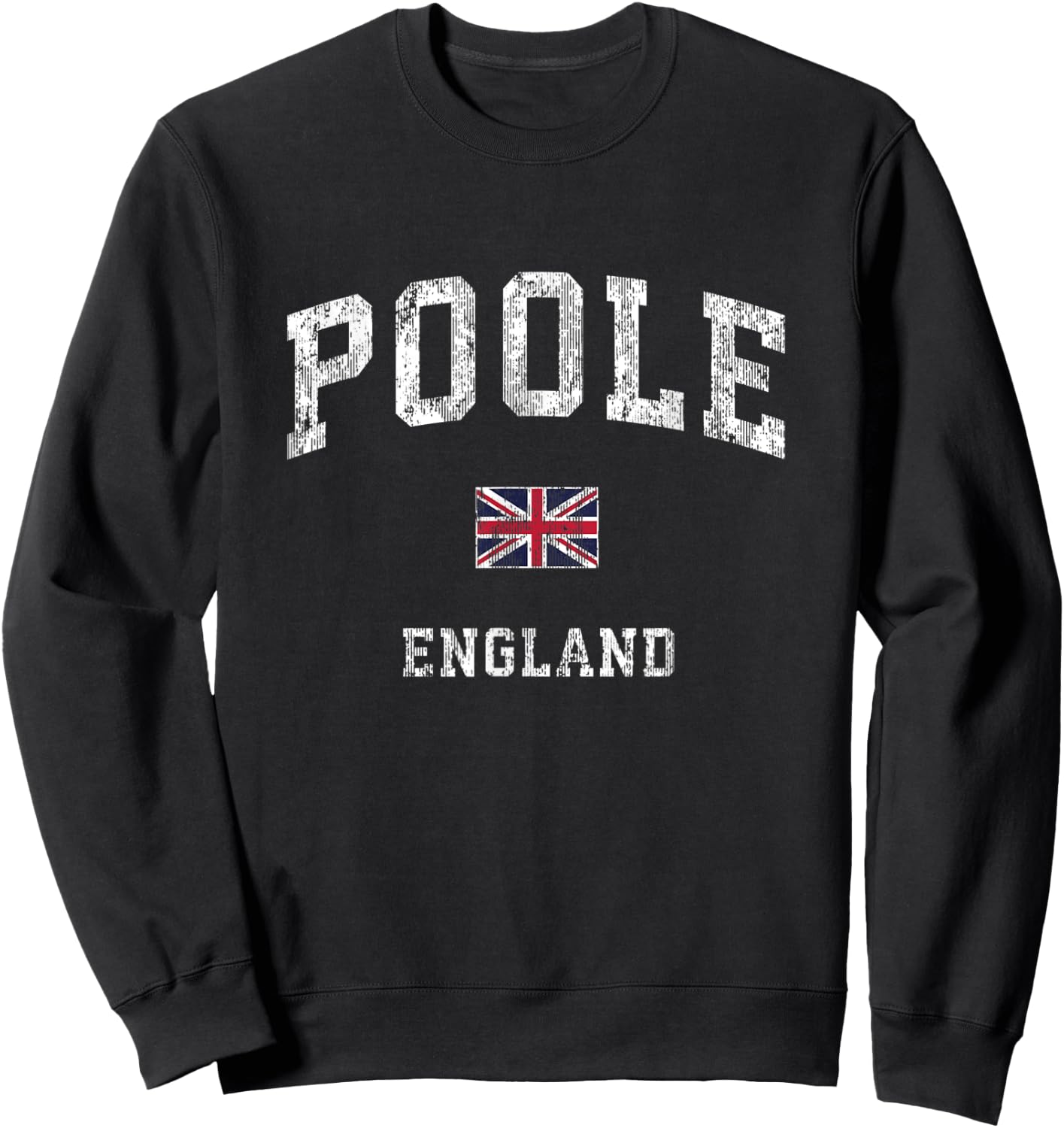 Poole England Vintage Athletic Sports Design Sweatshirt - Sweatshirt | Black