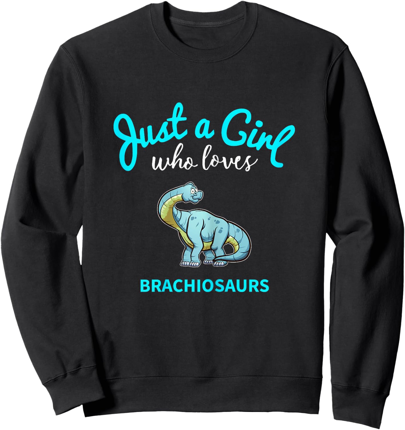Brachiosaurus Shirt for Girls | Kids Brachiosaurus Sweatshirt - Sweatshirt | Black
