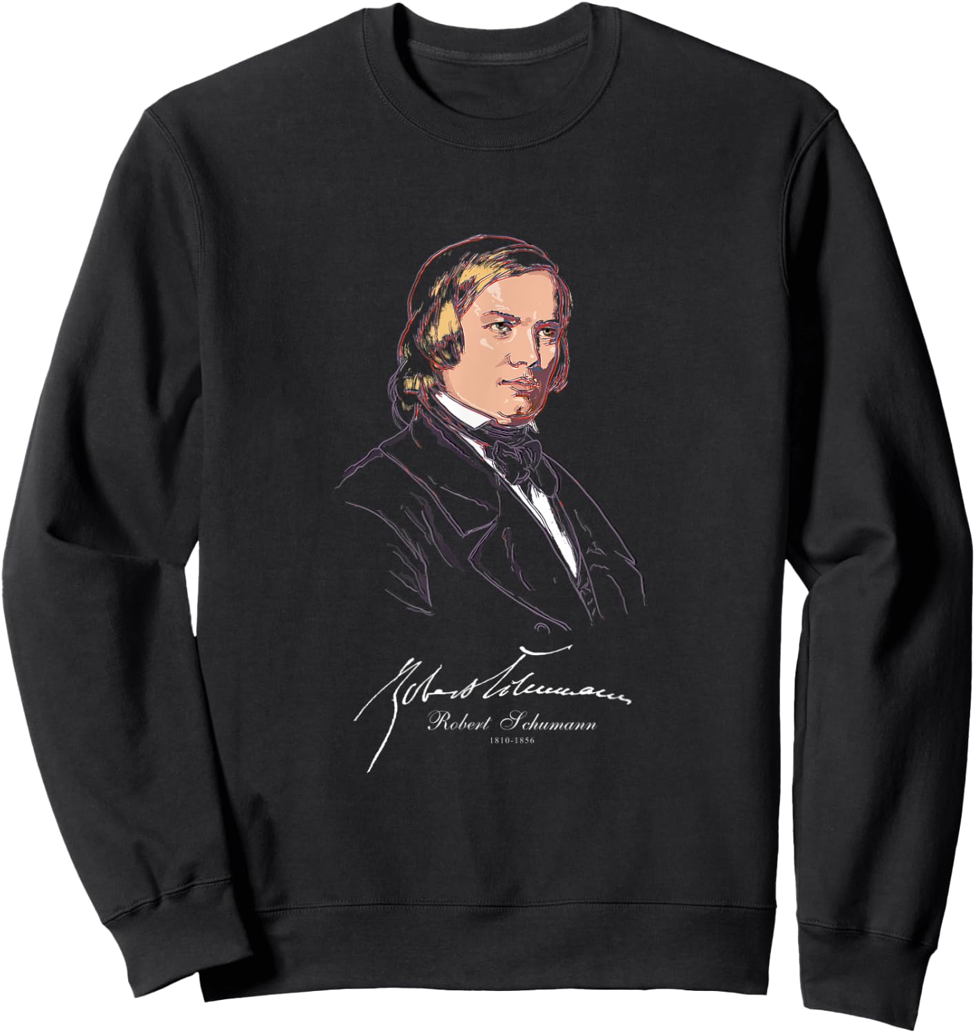 Robert Schumann-German Composer-Classical Music-Piano Sweatshirt - Sweatshirt | Black