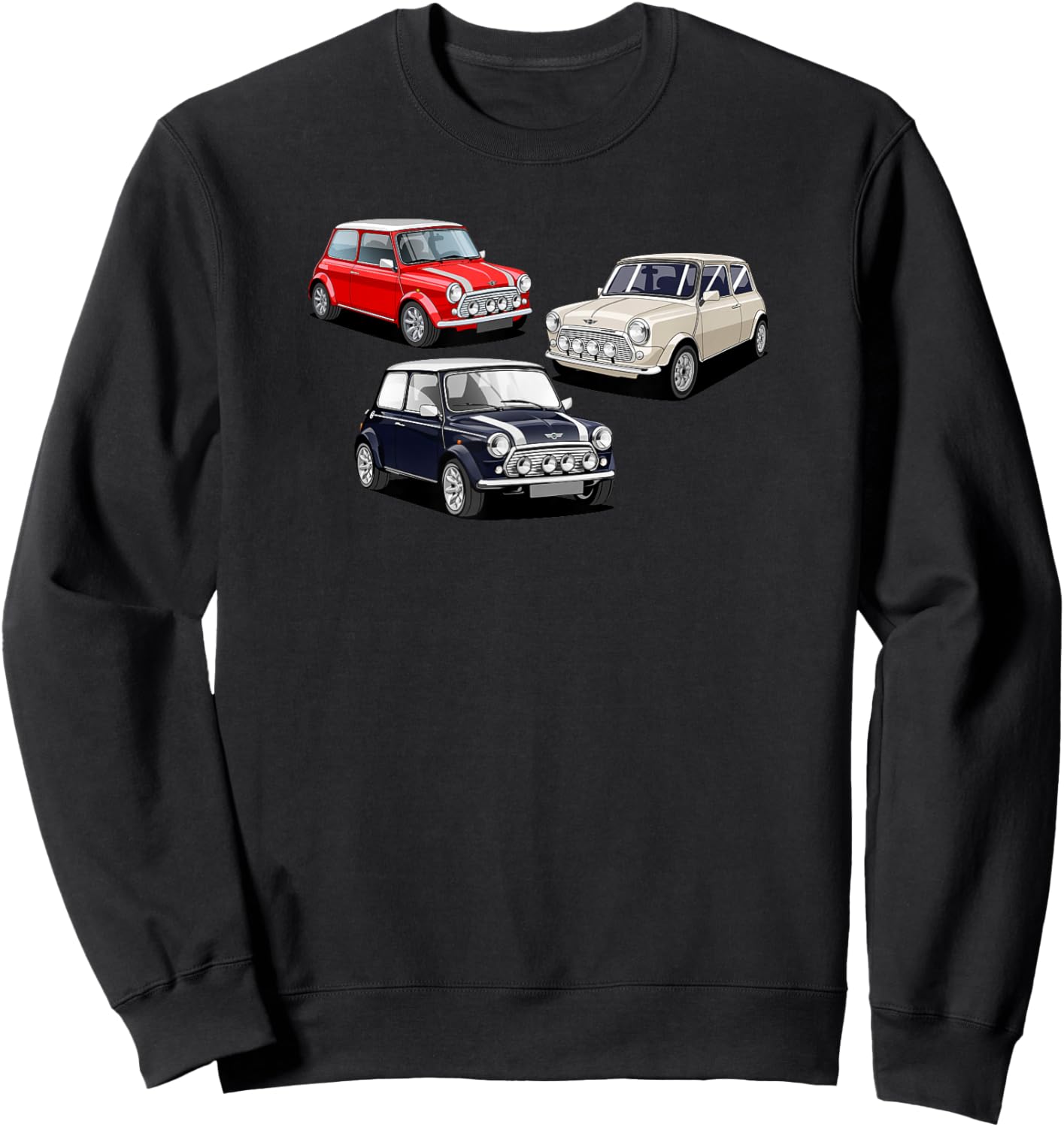 British Classic Cars - Red White and Blue Mini Collection Sweatshirt - Sweatshirt | Black