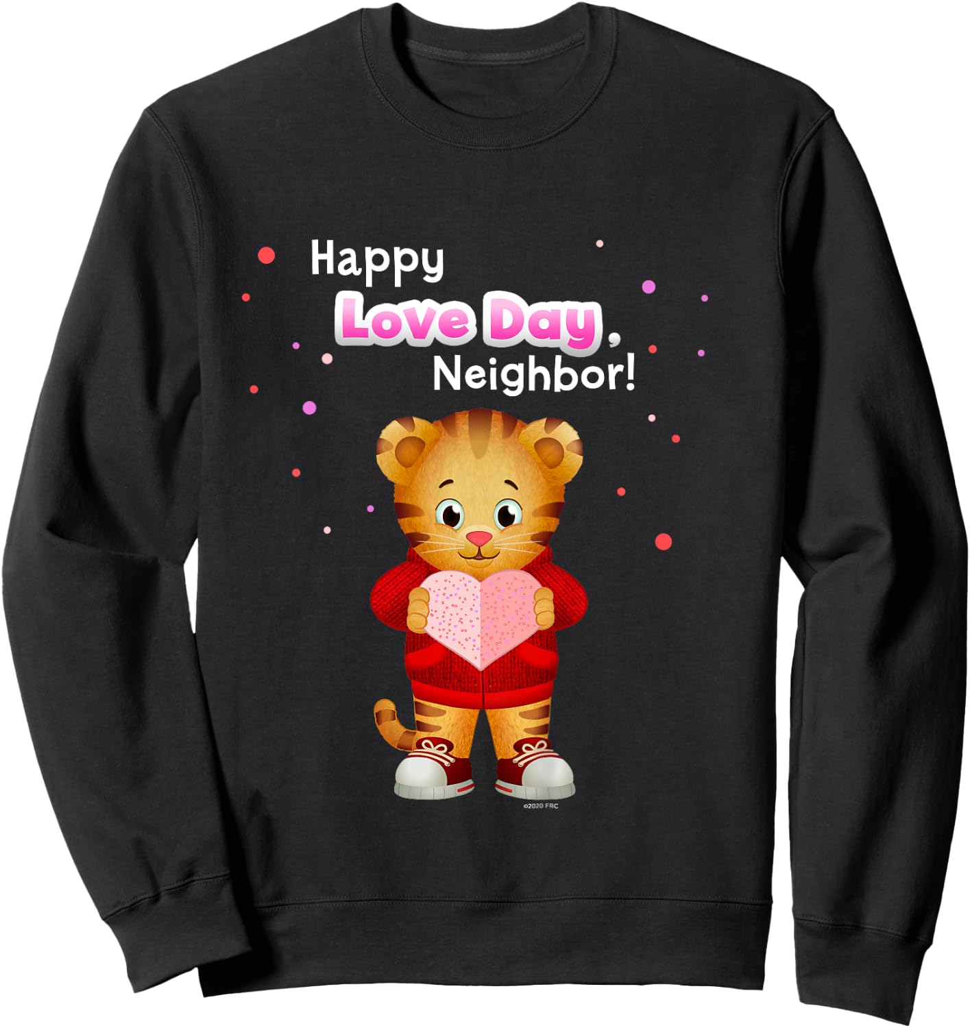 Happy Love Day, Daniel Tiger! (White/Pink) Sweatshirt - Sweatshirt | Black