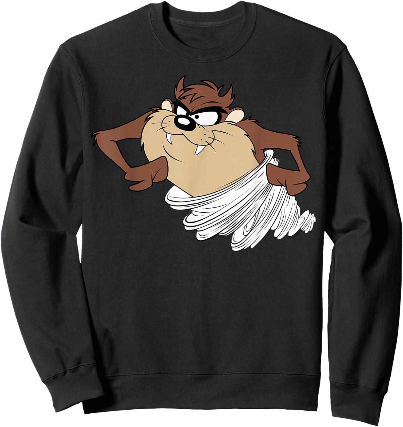 Looney Tunes Tasmanian Devil Tornado Retro Poster Sweatshirt - Sweatshirt | Black