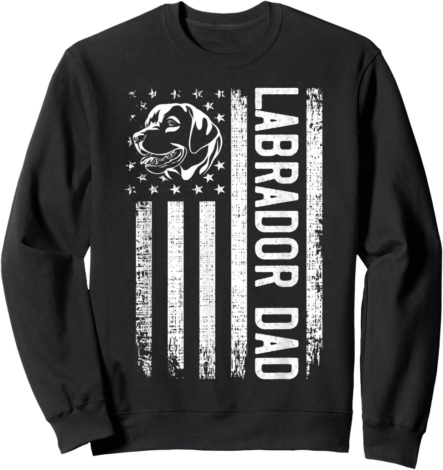 Labrador Retriever Dad Shirt American Flag Lab Dog Dad Men Sweatshirt - Sweatshirt | Black