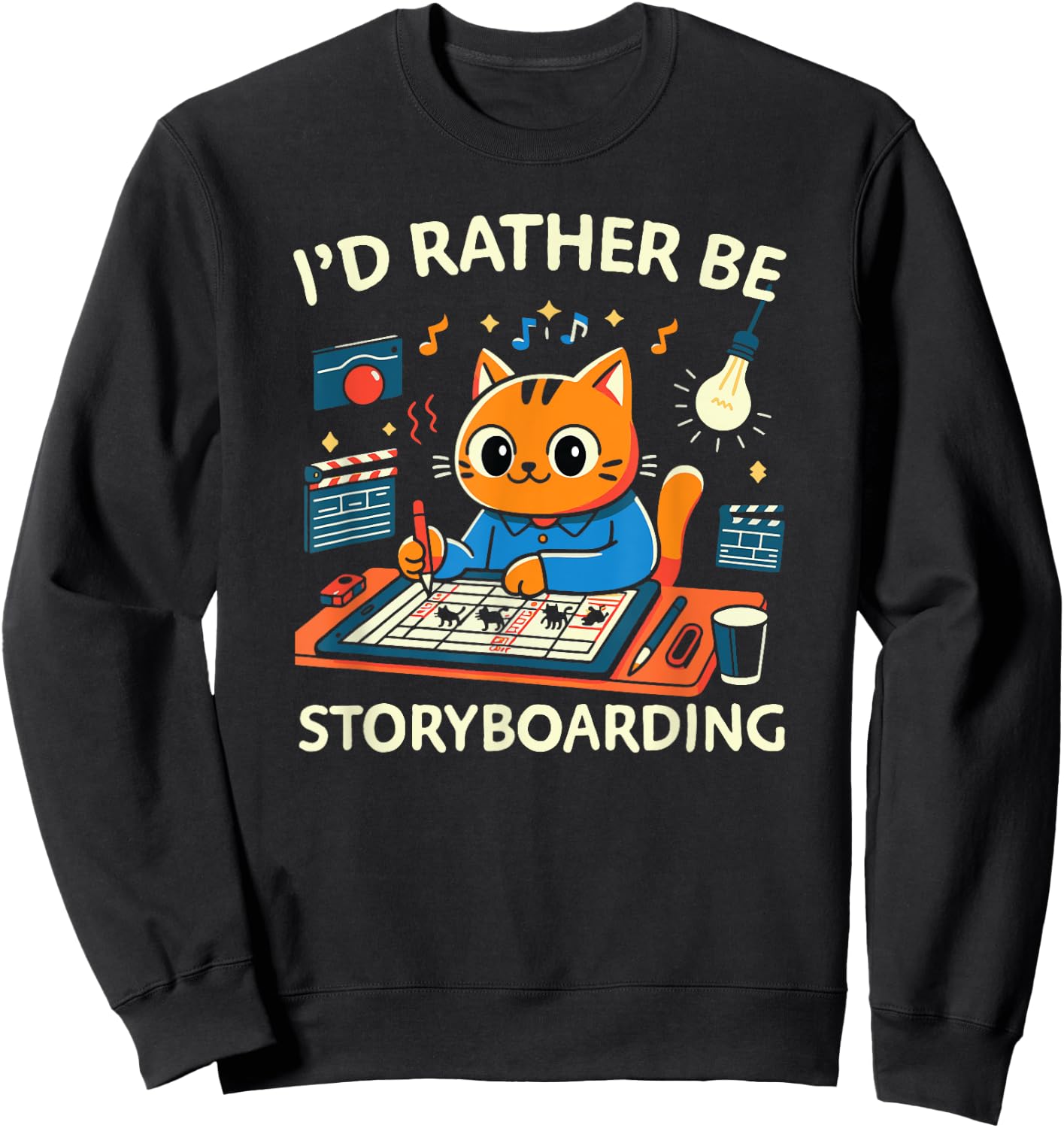 Storyboarding Animator Funny Cartoon Drawing Animation Sweatshirt - Sweatshirt | Black